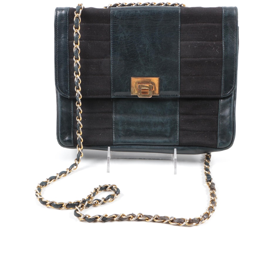 Circa 1980's Chanel Pleated Flap Handbag