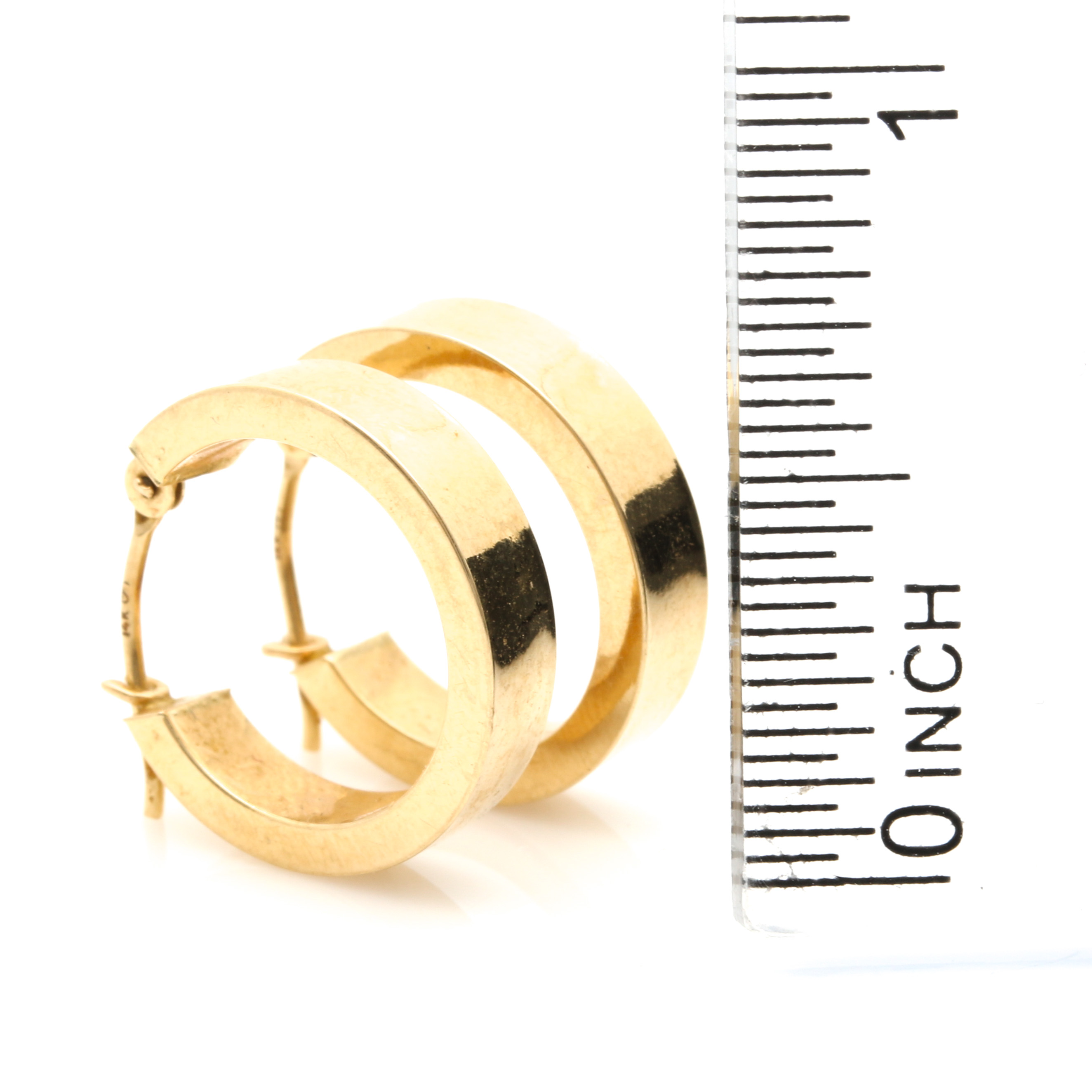 14K Yellow Gold Hoop Earrings