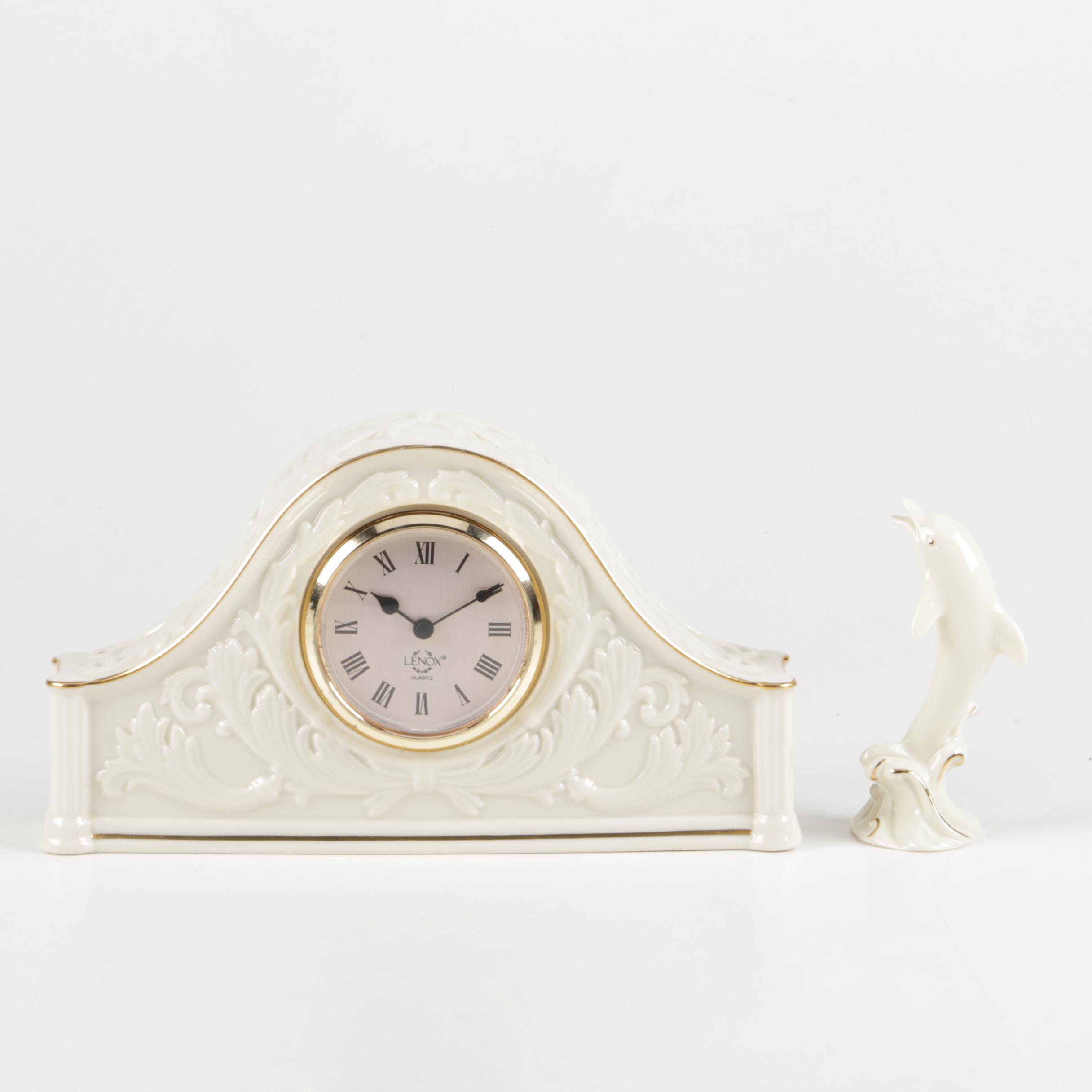 Lenox Home Decor Including "Chippendale" Mantel CLock