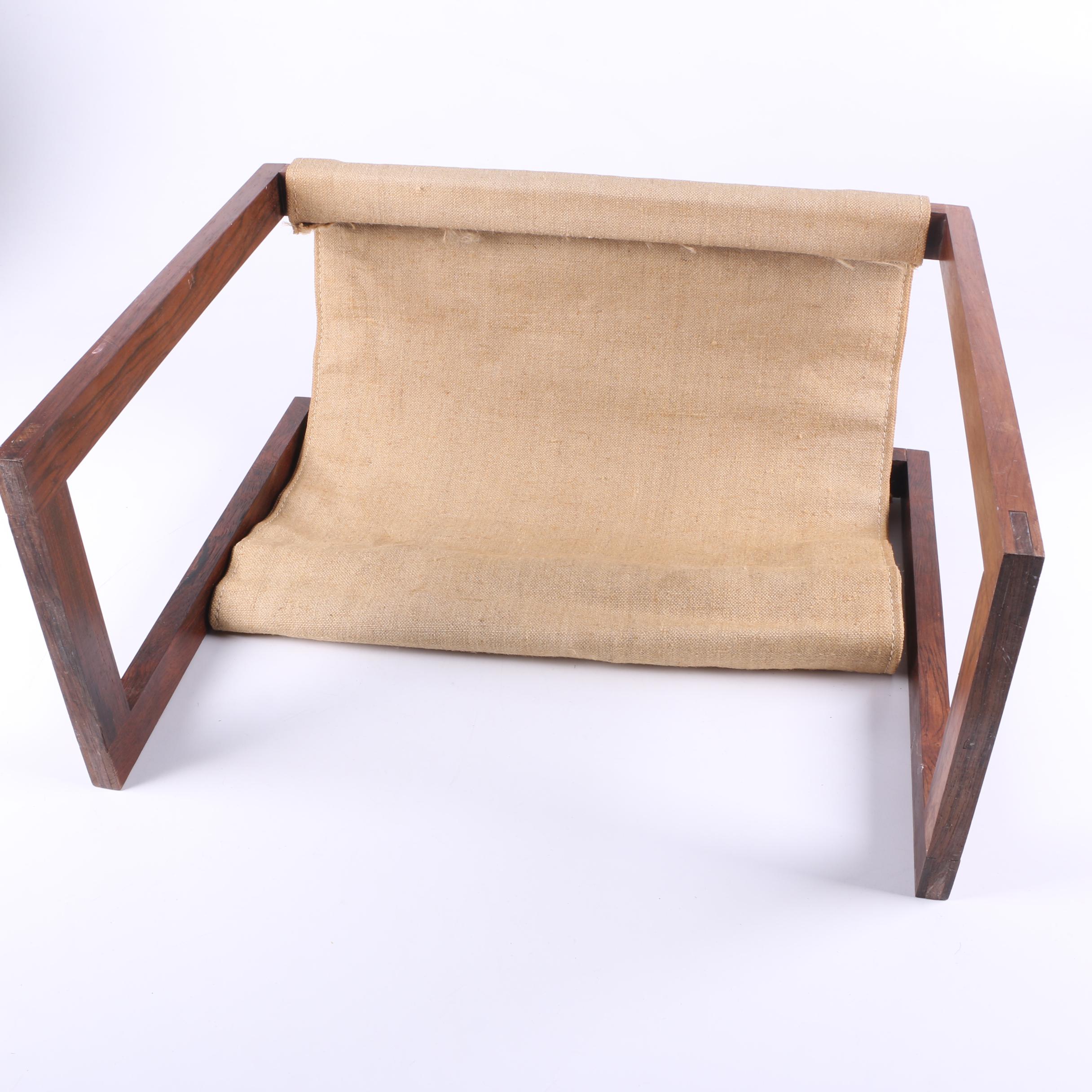Danish Modern Style Canvas Slung Magazine Rack