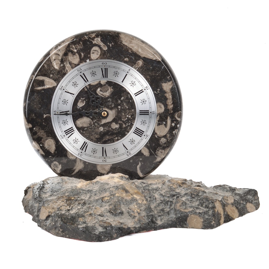 Frosterley Marble Company Fossilized Marble Mantel Clock