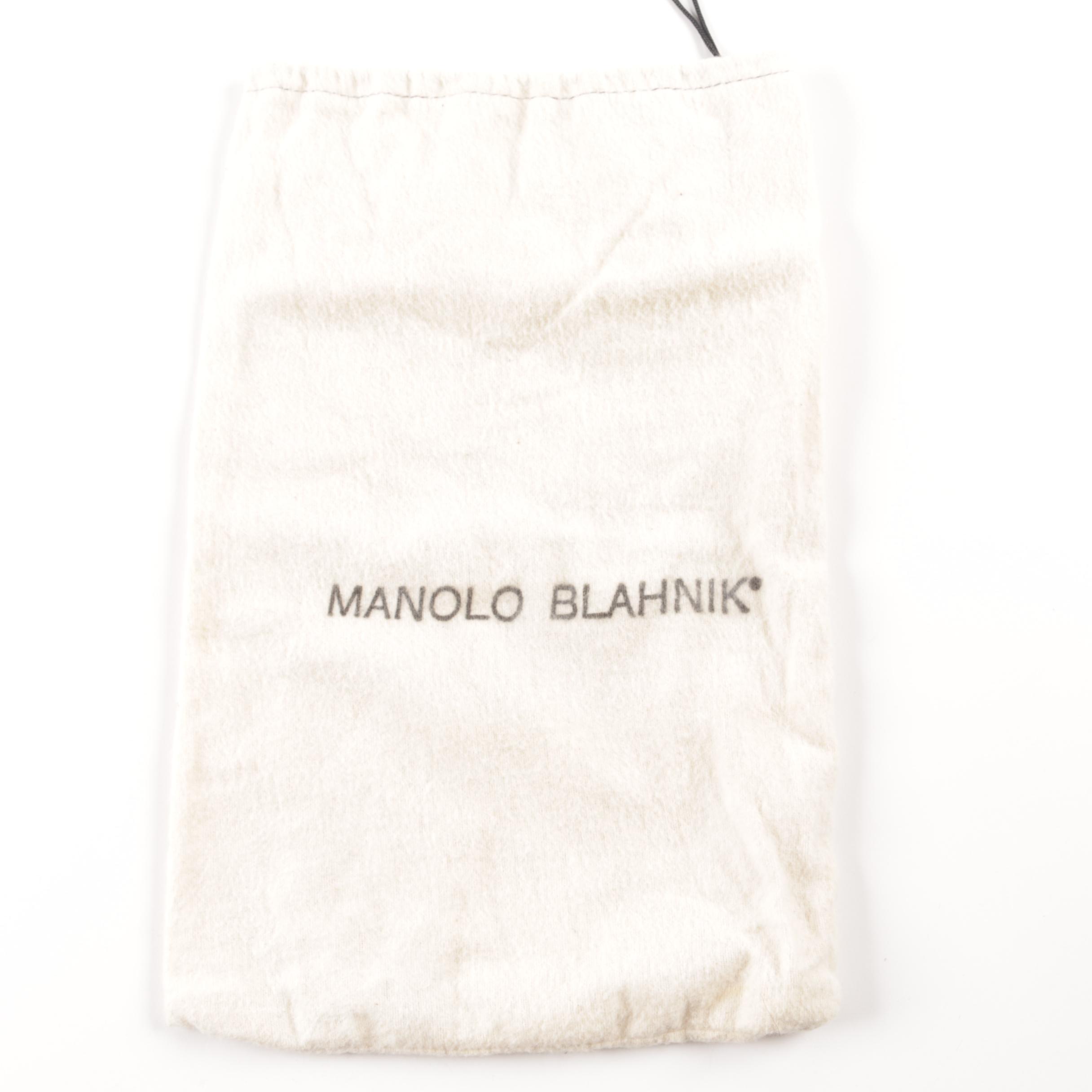 Manolo Blahnik Canvas and Leather Spectator Shoes