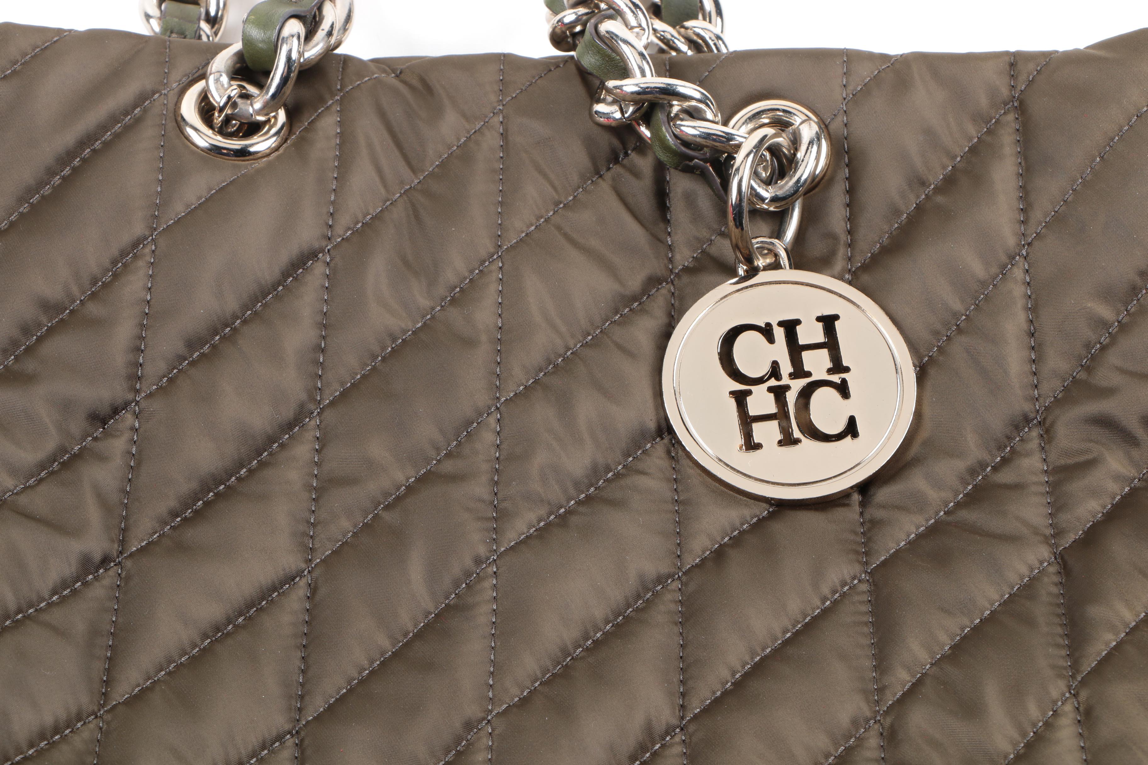 Caroline Herrera Quilted Nylon Tote