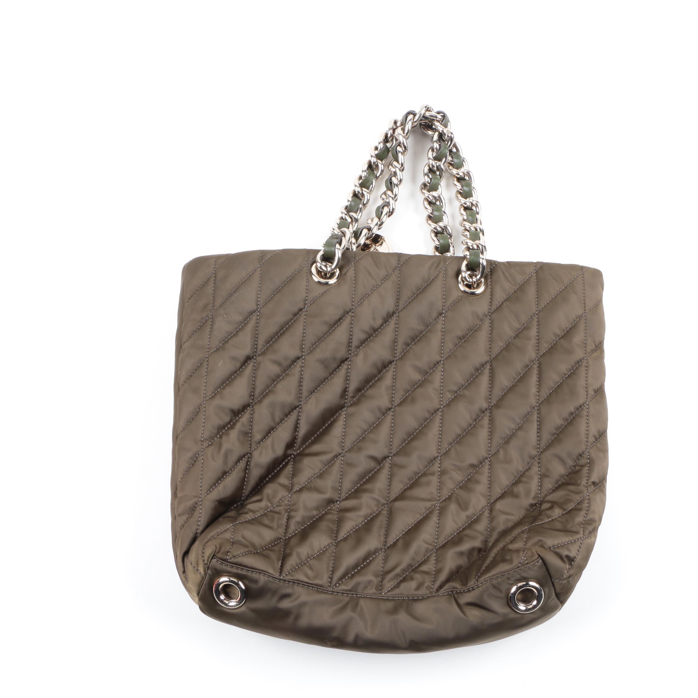 Caroline Herrera Quilted Nylon Tote