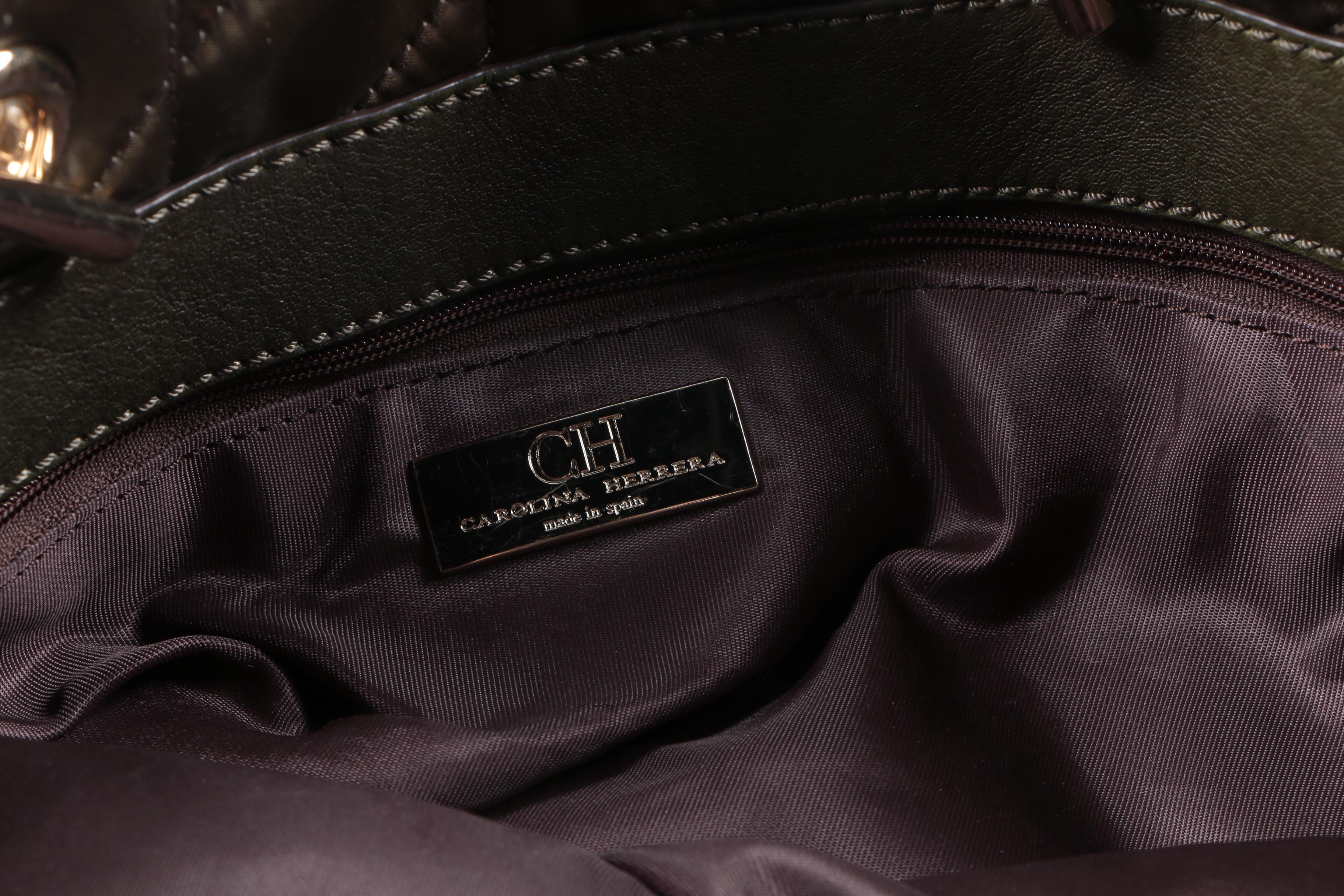 Caroline Herrera Quilted Nylon Tote