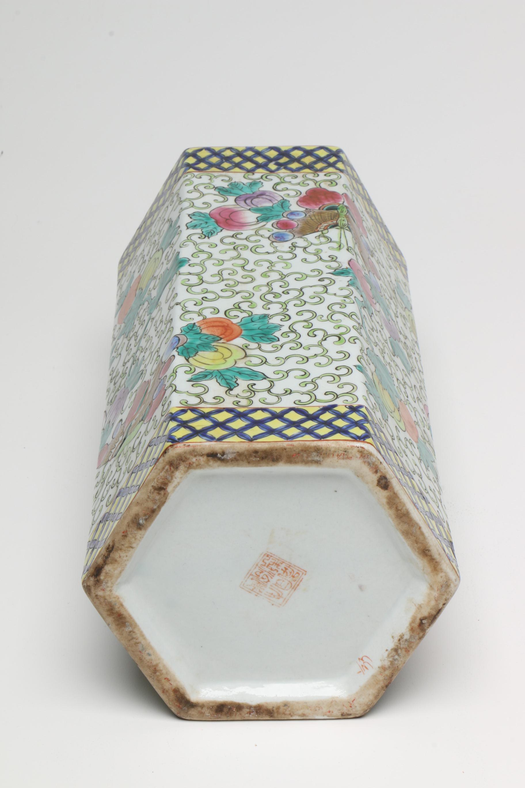 Chinese Hexagonal Ceramic Vase