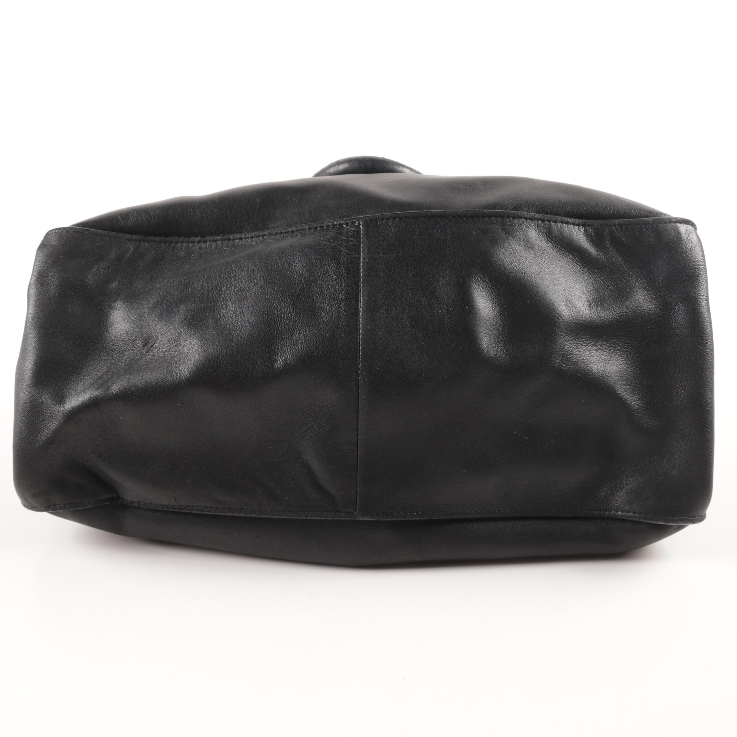 Prada Leather Drawstring Tassel Tote Bag