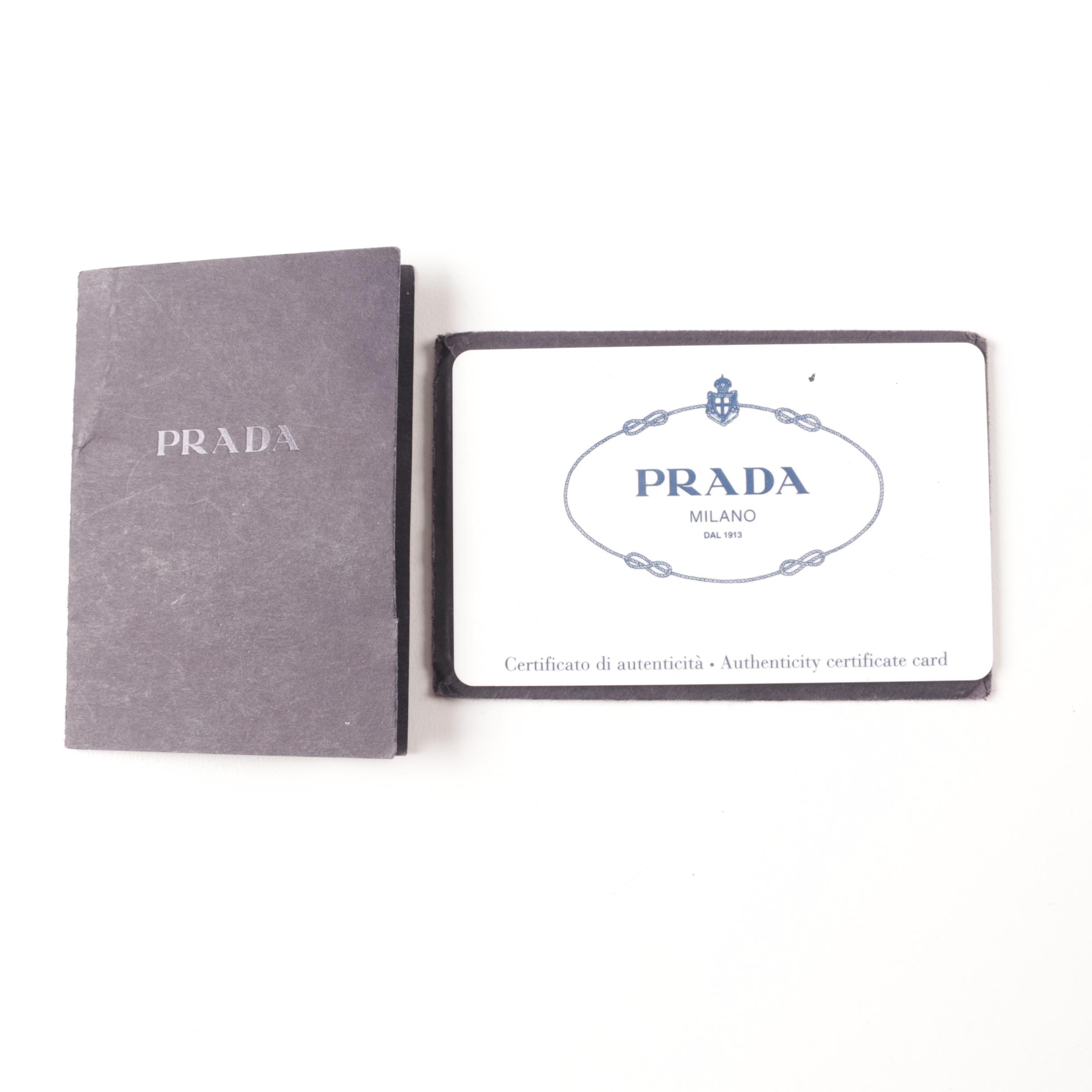 Prada Leather Drawstring Tassel Tote Bag