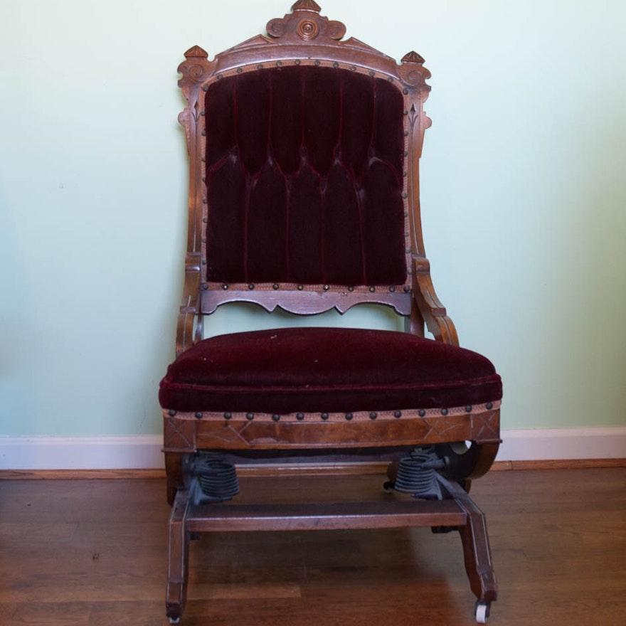 Victorian Upholstered Rocking Chair