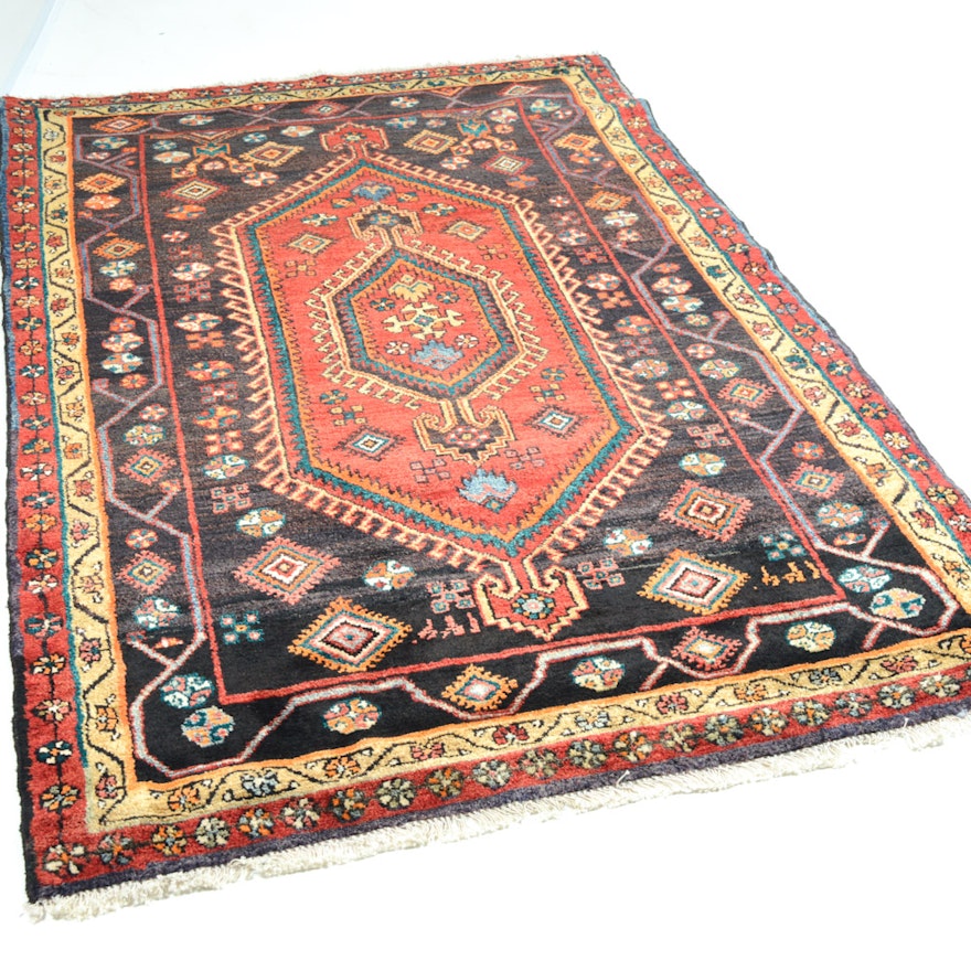 4' x 7' Semi-Antique Hand-Knotted Persian Malayer Rug