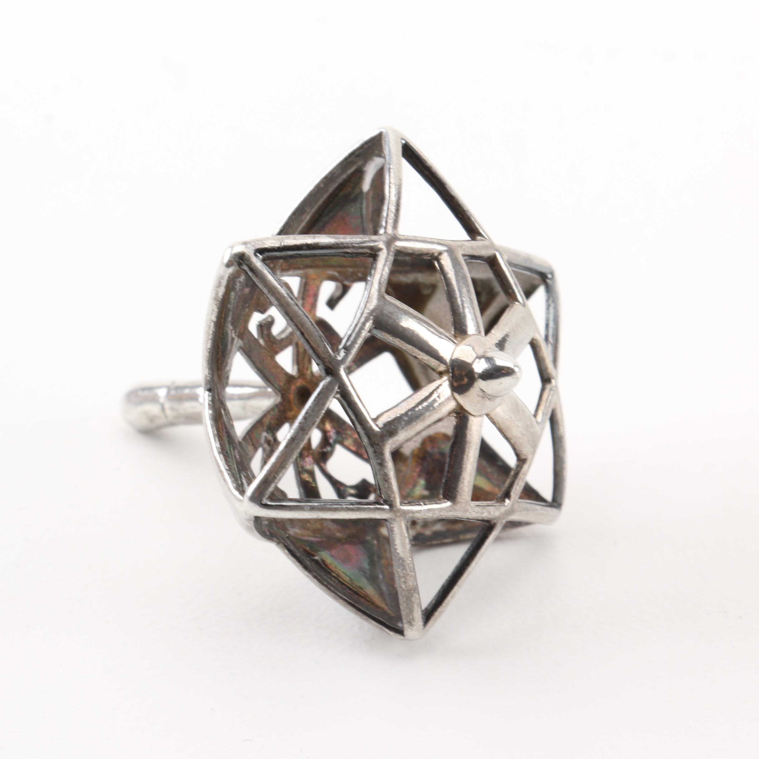 Sterling Silver Star of David Dreidel