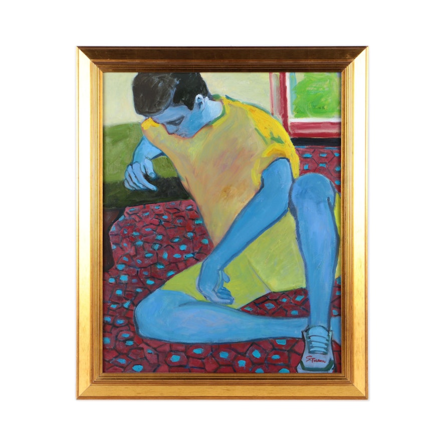 Oil Painting of a Reclining Figure