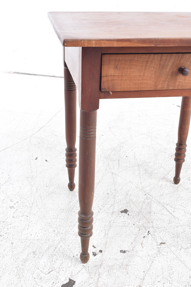Antique Maple Accent Table with Drawer
