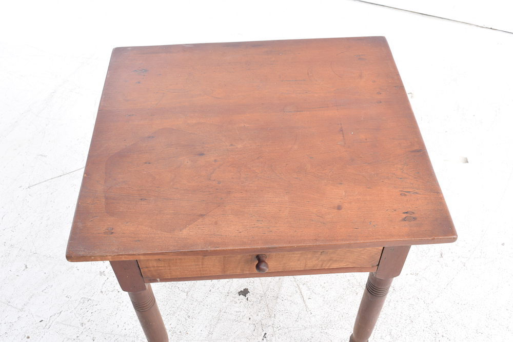 Antique Maple Accent Table with Drawer