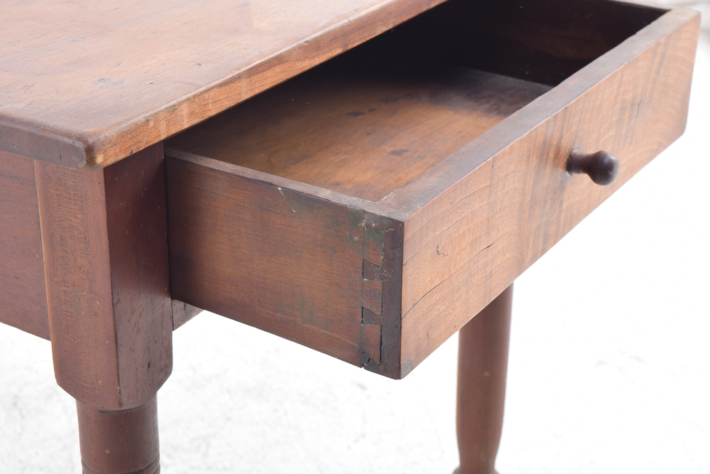 Antique Maple Accent Table with Drawer