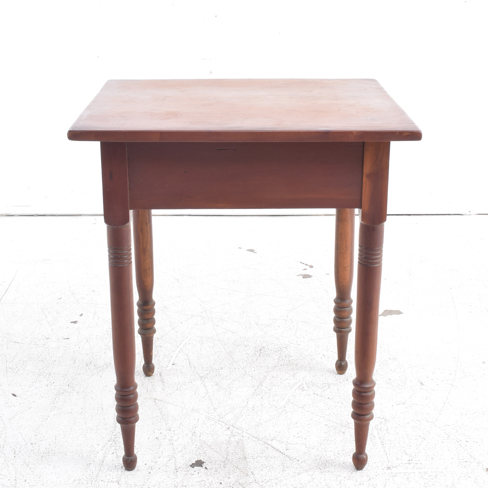 Antique Maple Accent Table with Drawer