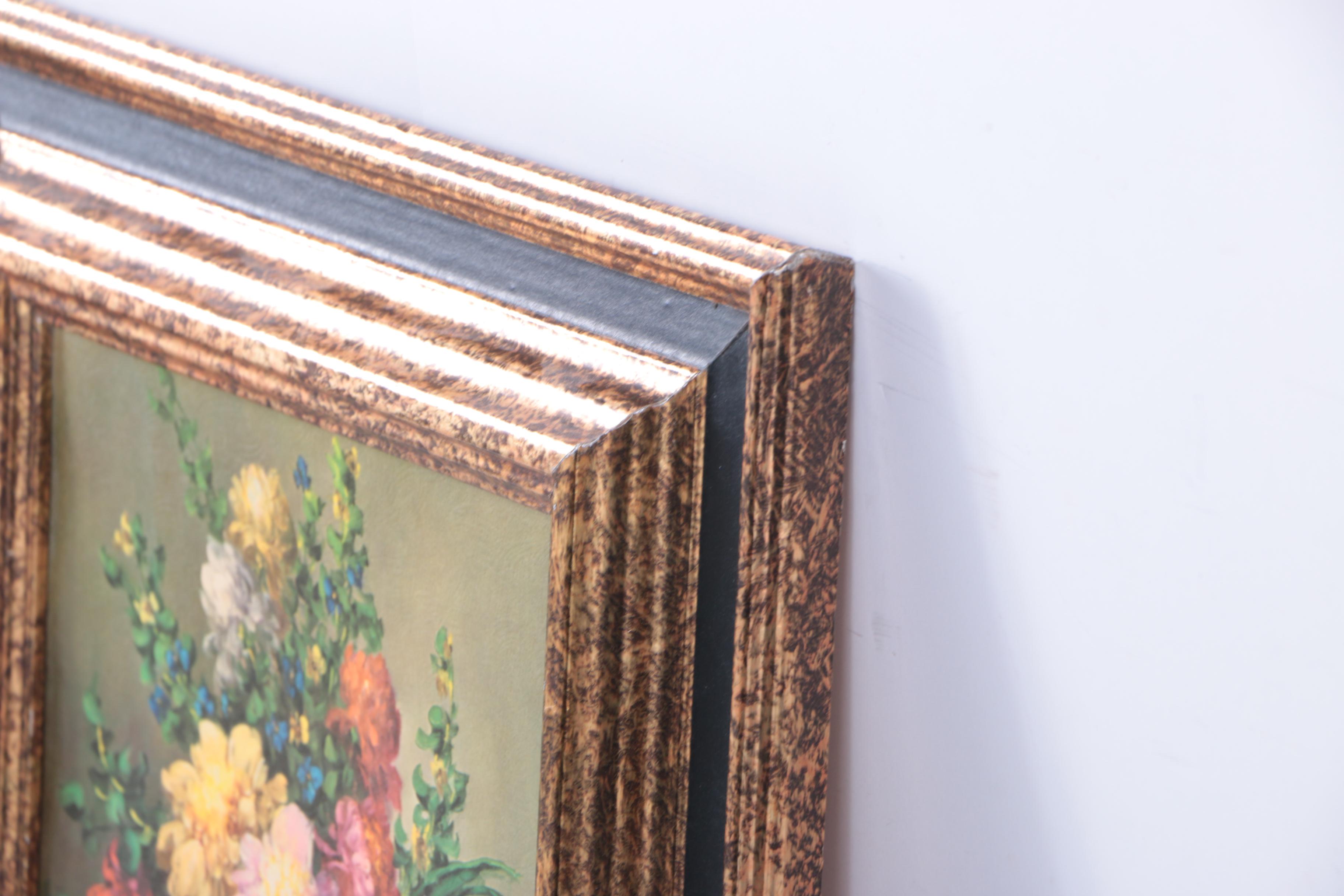 Vintage Turner Wall Accessory Offset Lithograph of a Floral Still Life