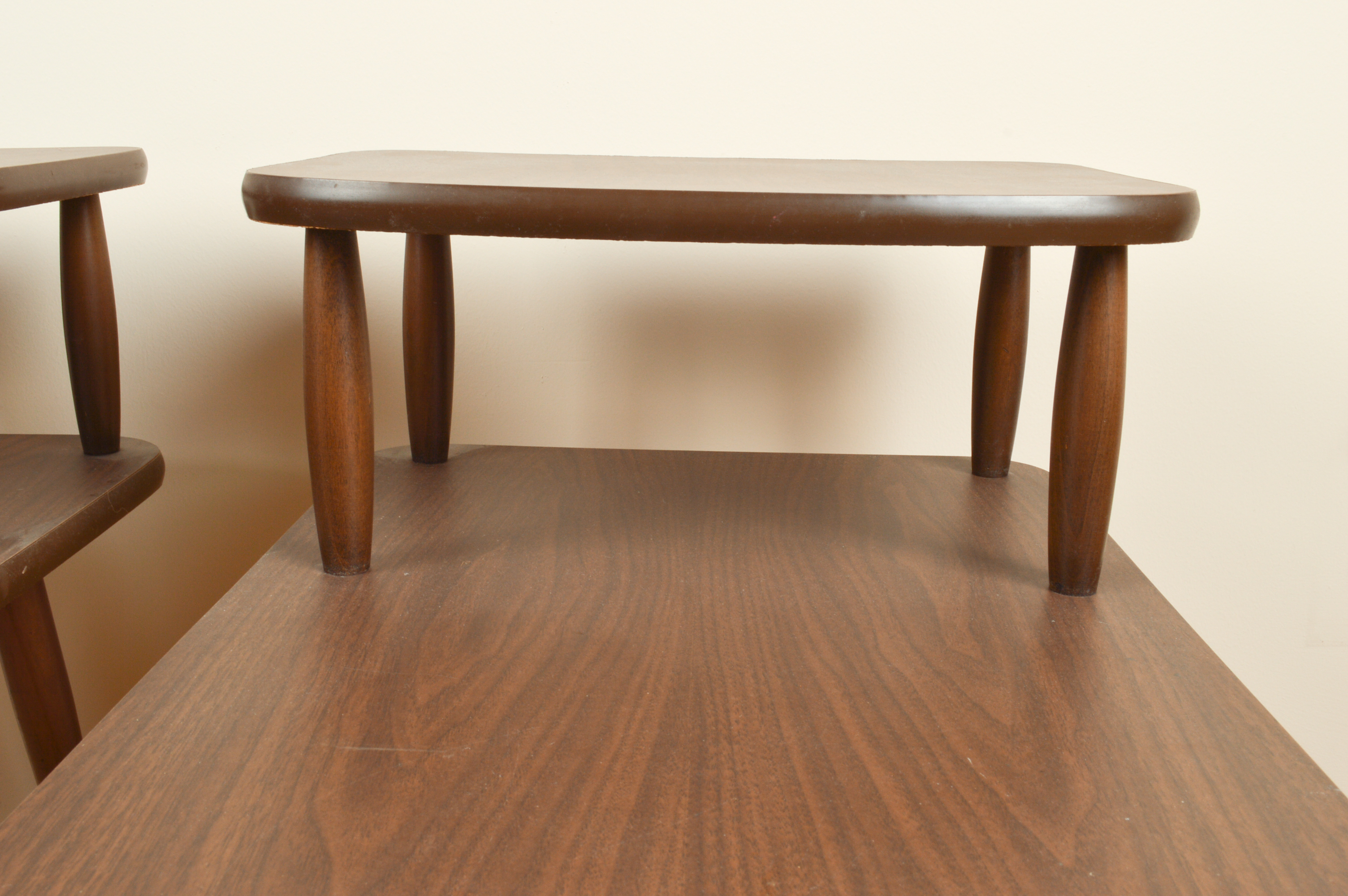 Pair of Mid Century Modern Tiered End Tables