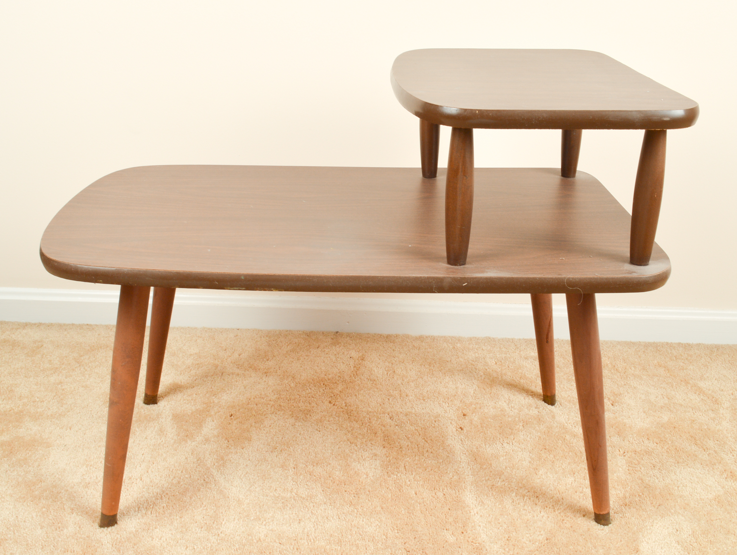 Pair of Mid Century Modern Tiered End Tables
