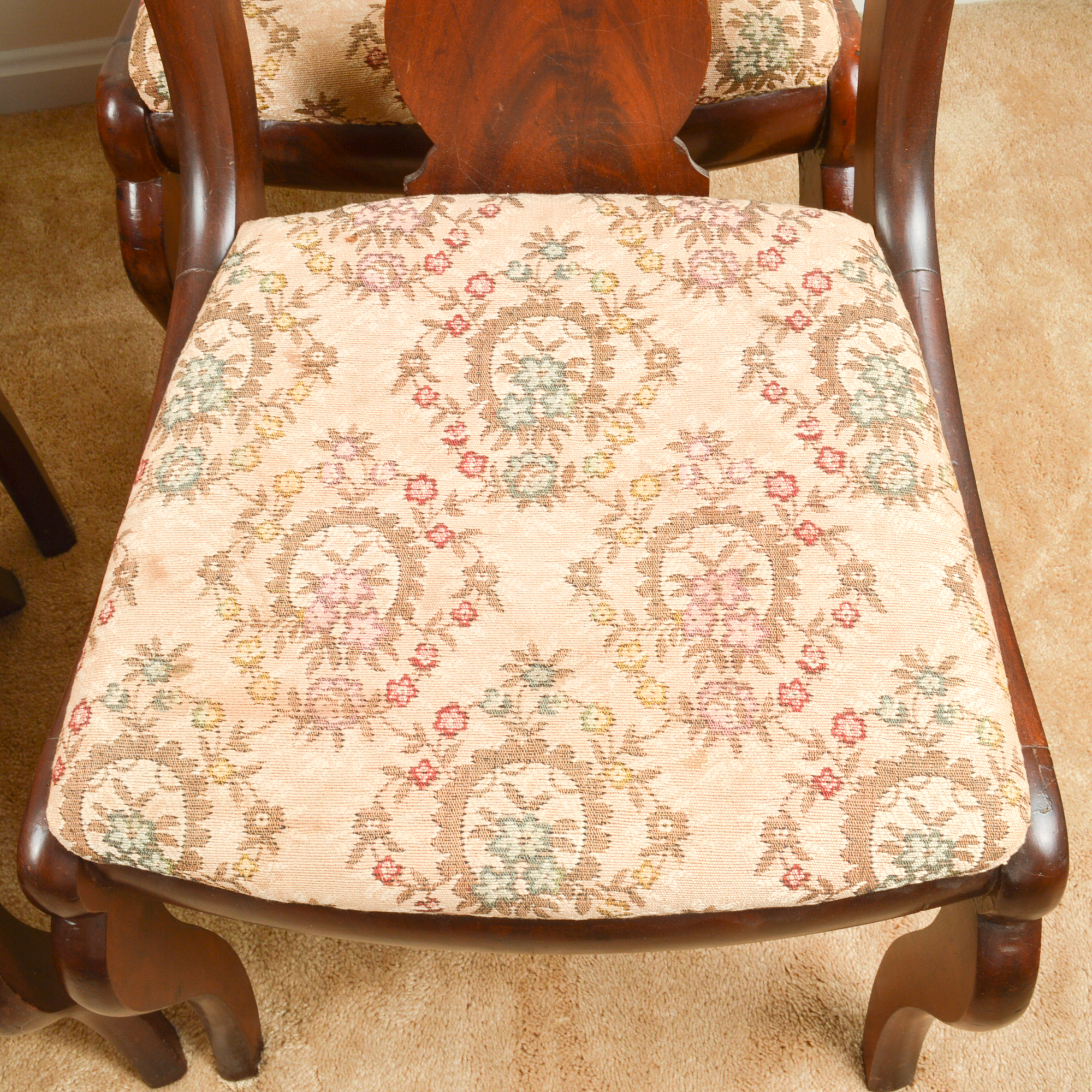 Antique Late Empire Mahogany Dining Chairs