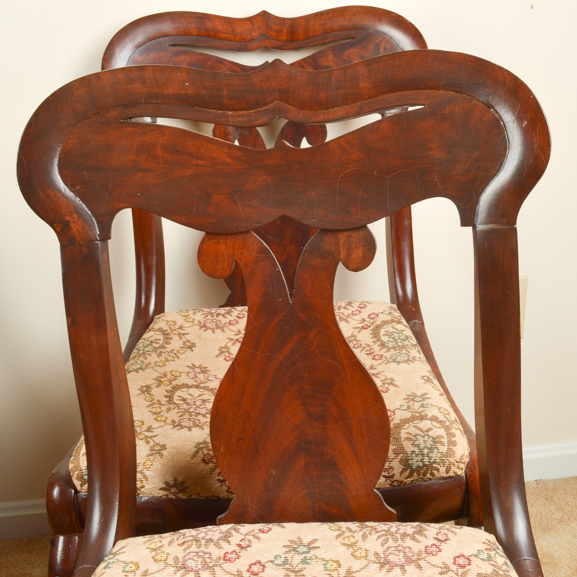Antique Late Empire Mahogany Dining Chairs