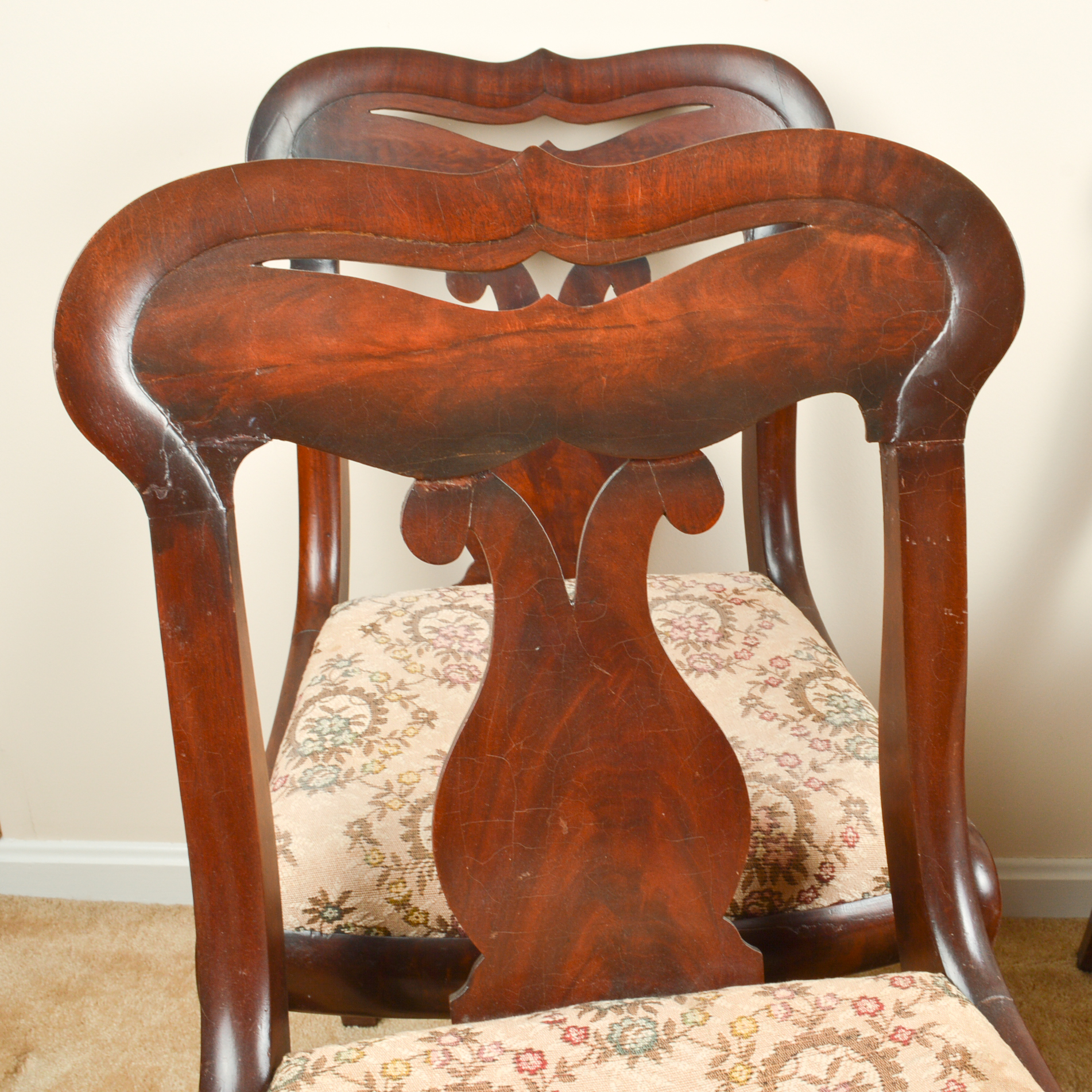Antique Late Empire Mahogany Dining Chairs