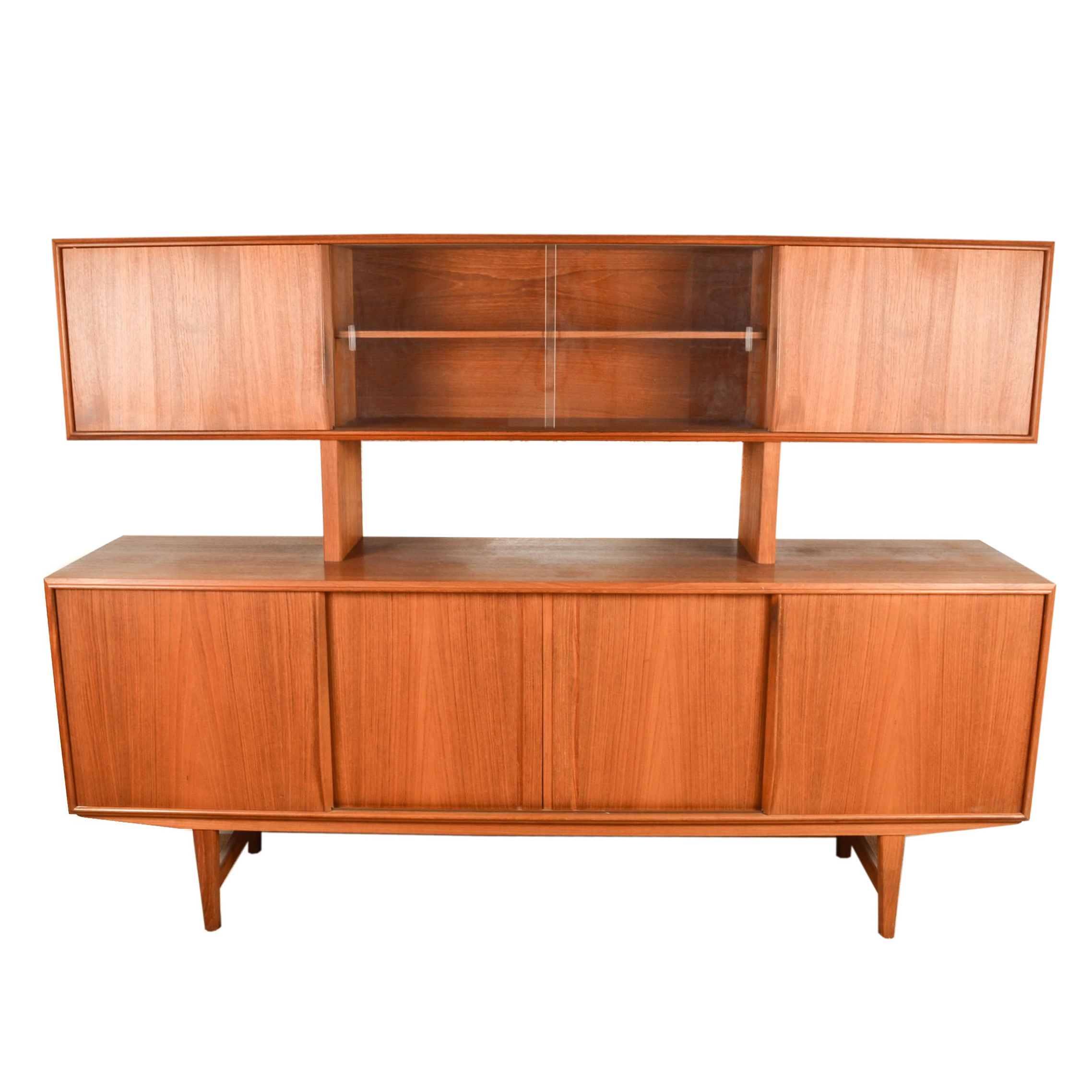 Danish Modern Brostrum Design Teak Buffet With Floating Hutch