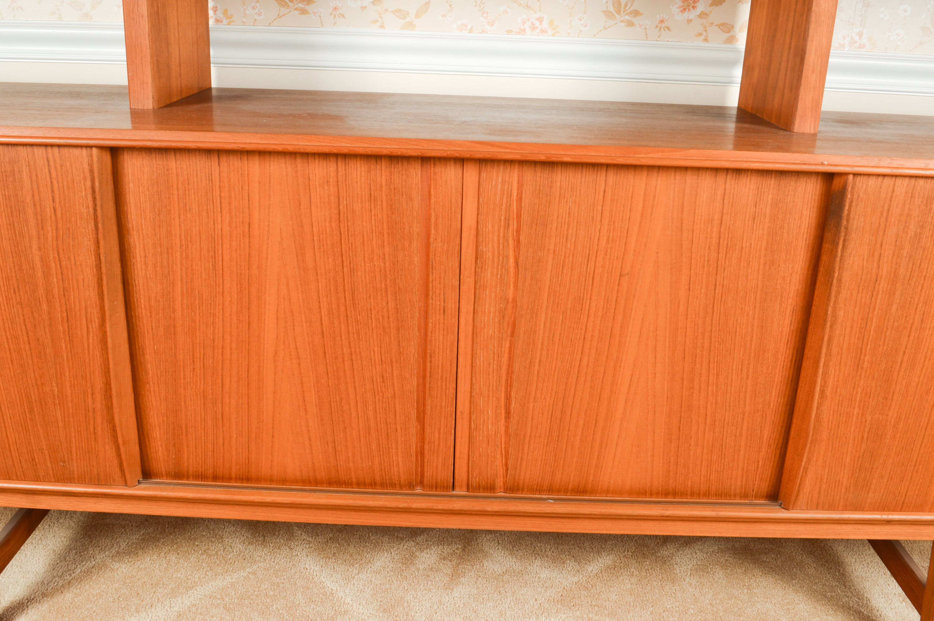 Danish Modern Brostrum Design Teak Buffet With Floating Hutch