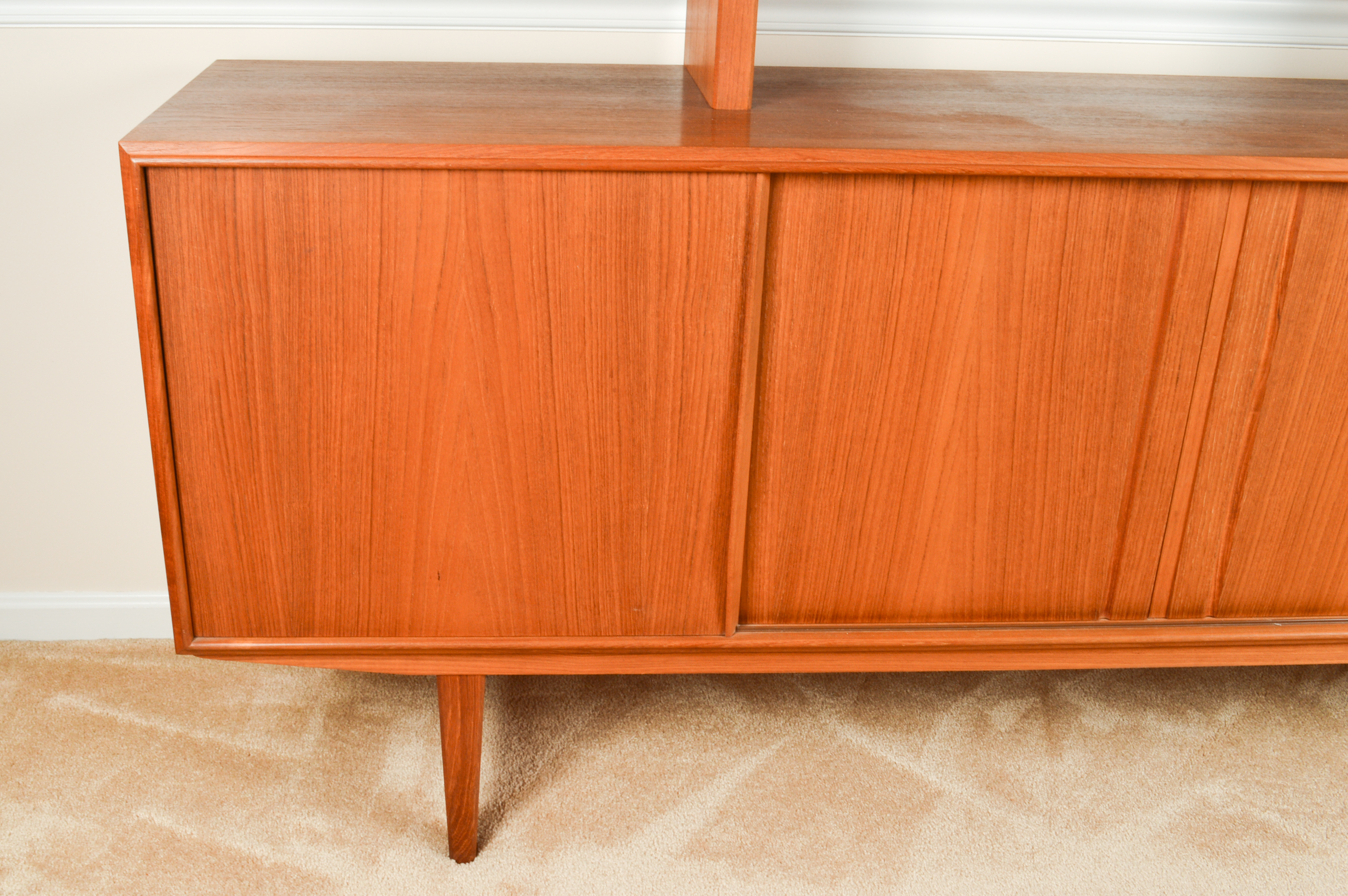 Danish Modern Brostrum Design Teak Buffet With Floating Hutch