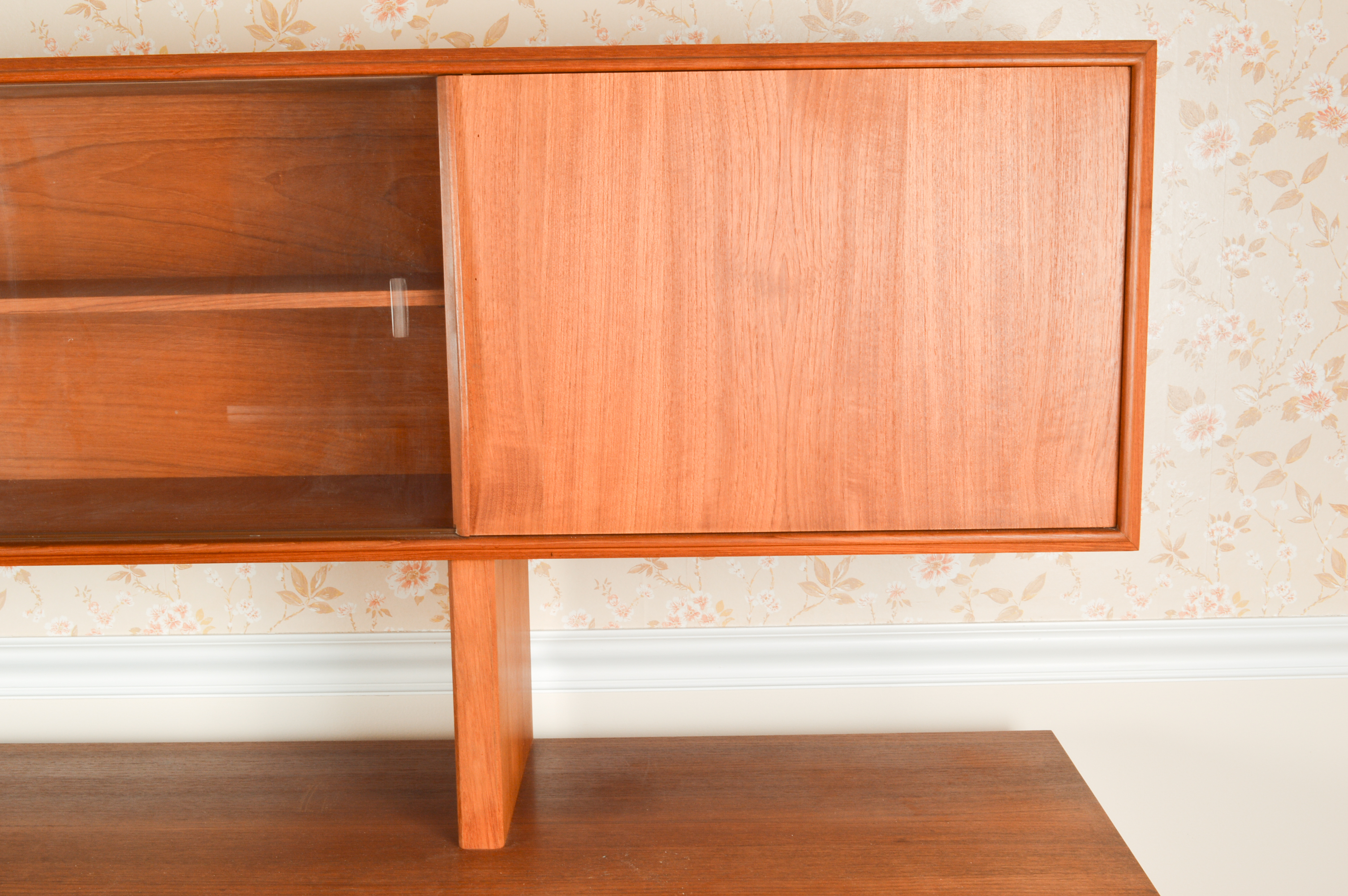 Danish Modern Brostrum Design Teak Buffet With Floating Hutch