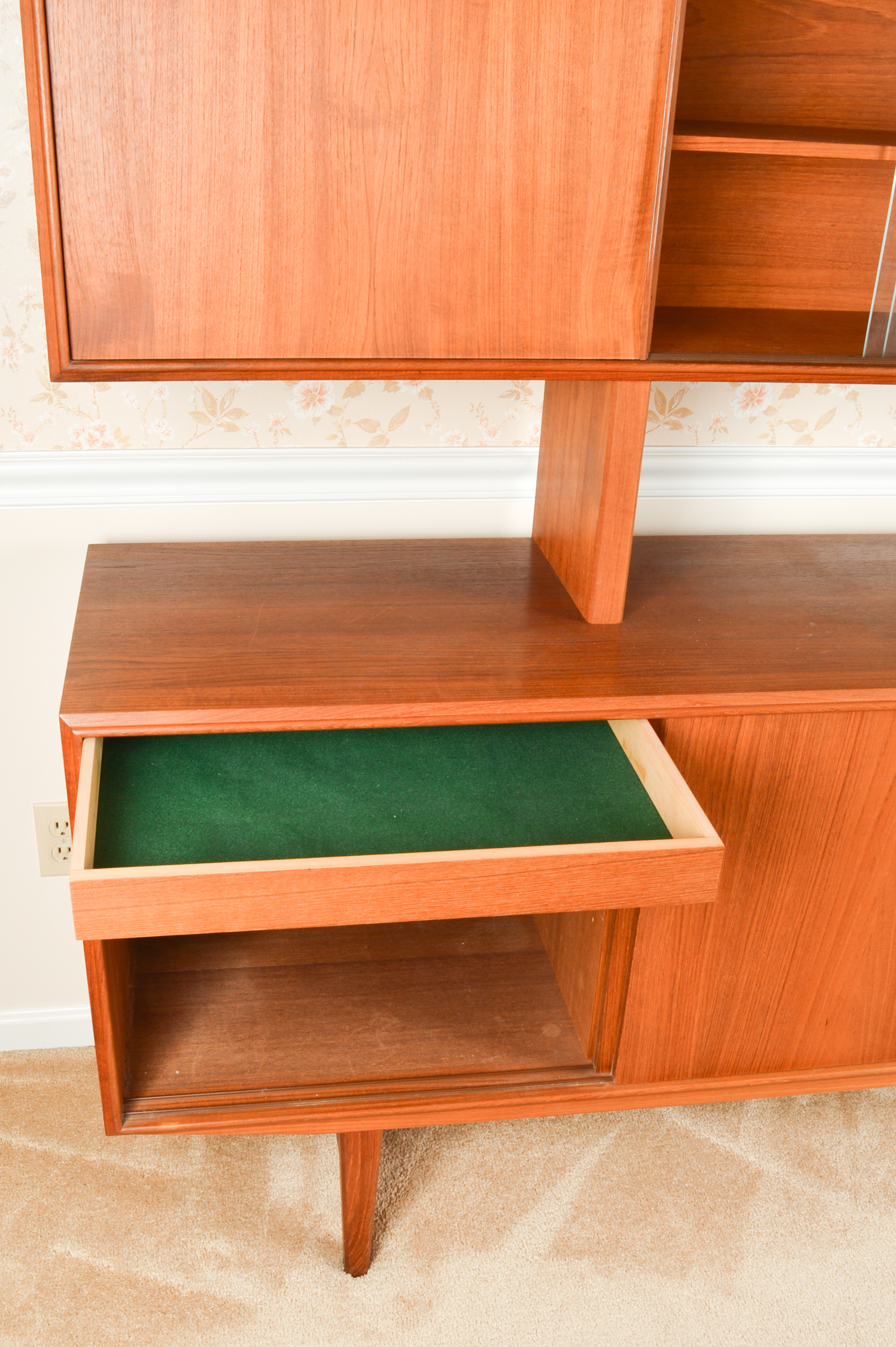 Danish Modern Brostrum Design Teak Buffet With Floating Hutch