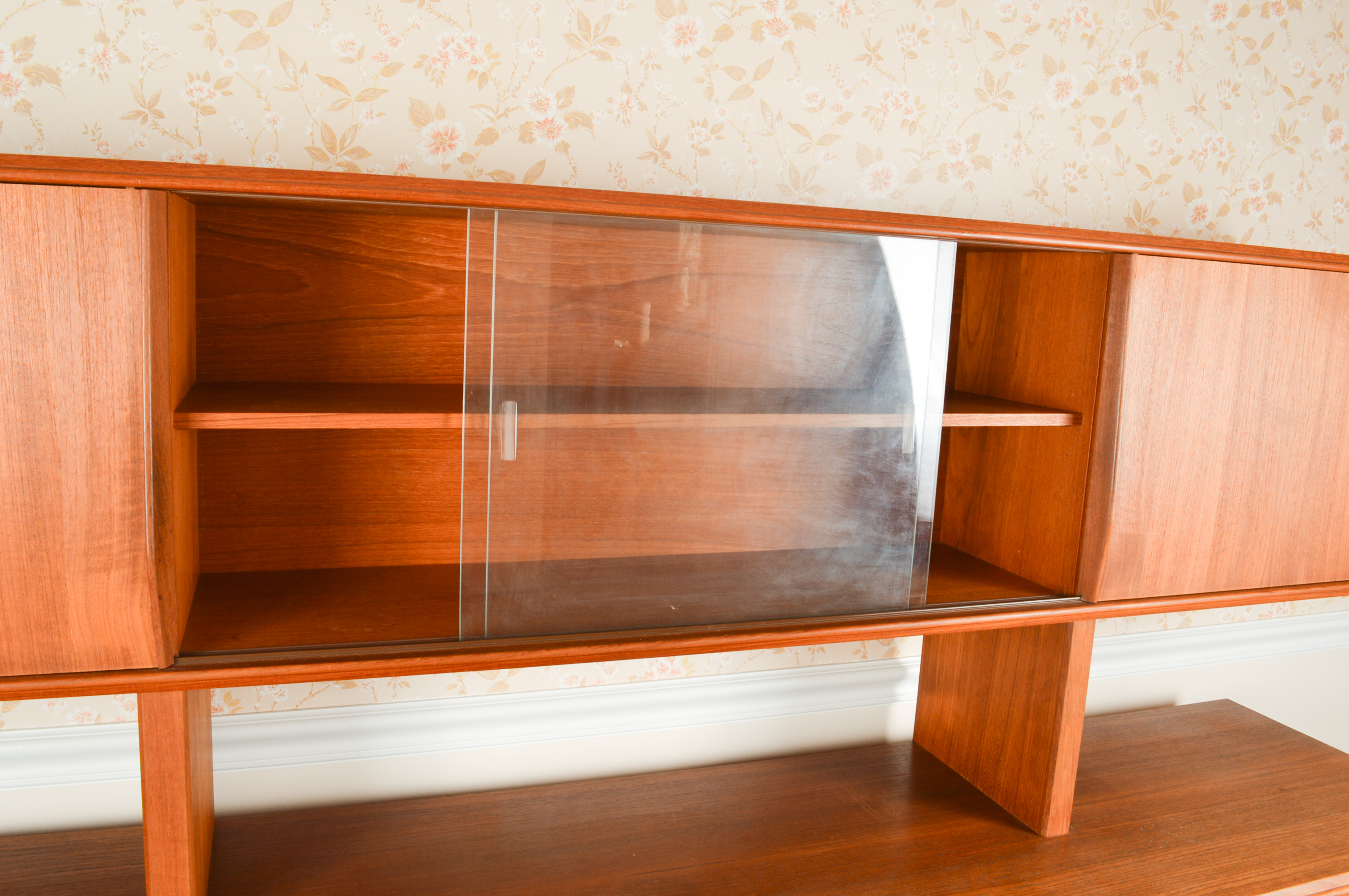 Danish Modern Brostrum Design Teak Buffet With Floating Hutch