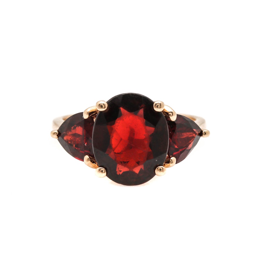 Clyde Duneier 14K Yellow Gold Garnet Ring