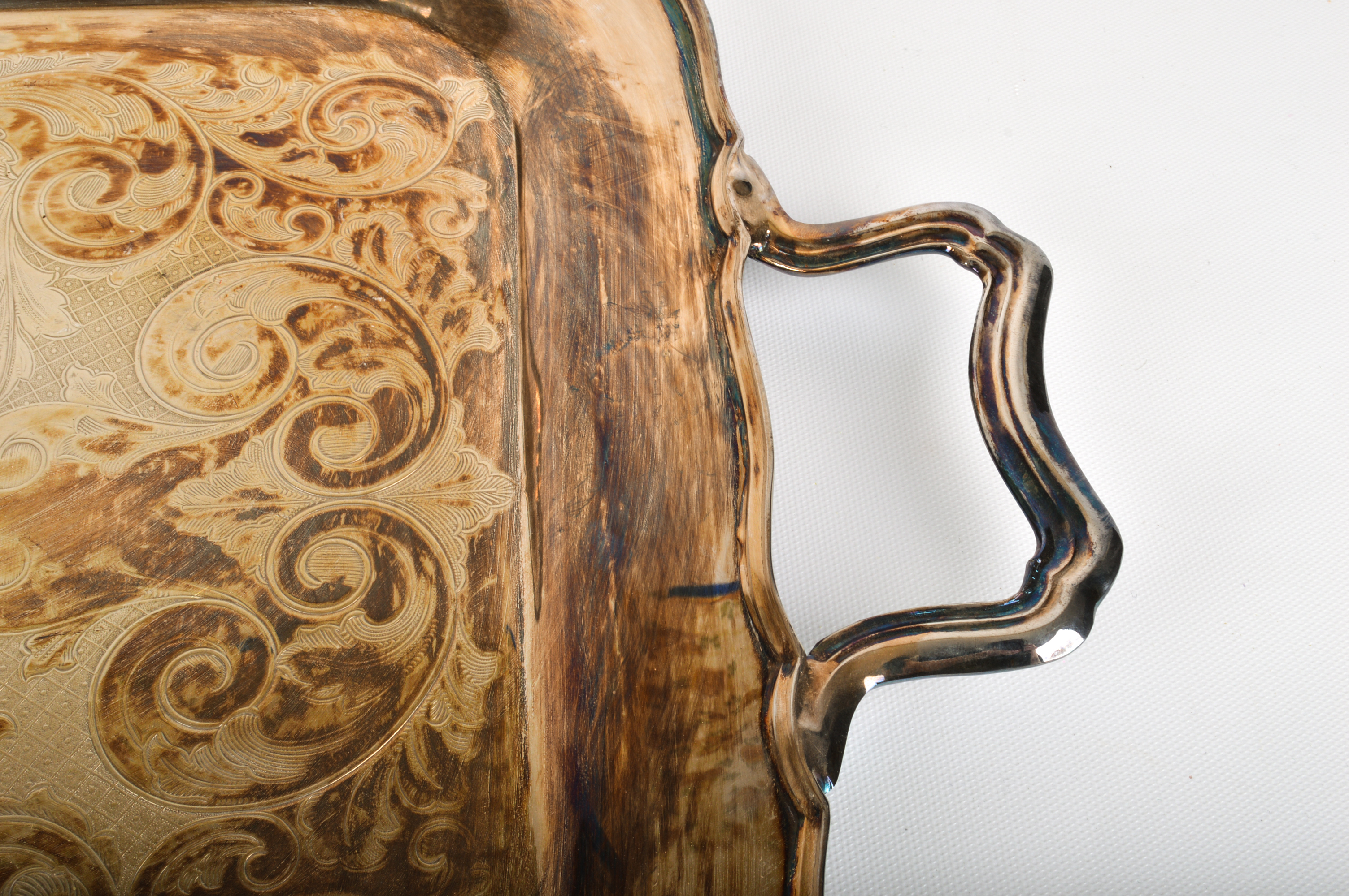 Johnson Brothers Old Chelsea China and Silver Plate Tray