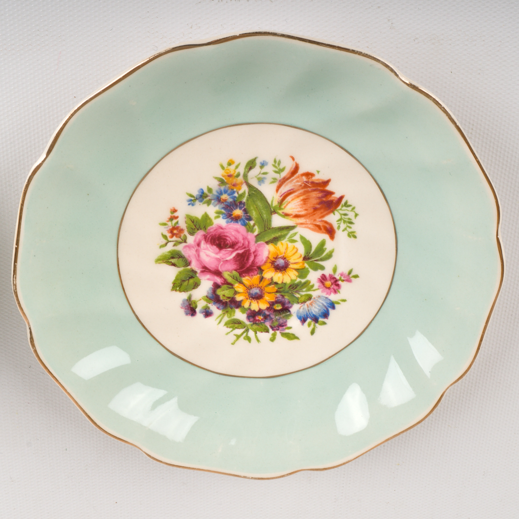 Johnson Brothers Old Chelsea China and Silver Plate Tray