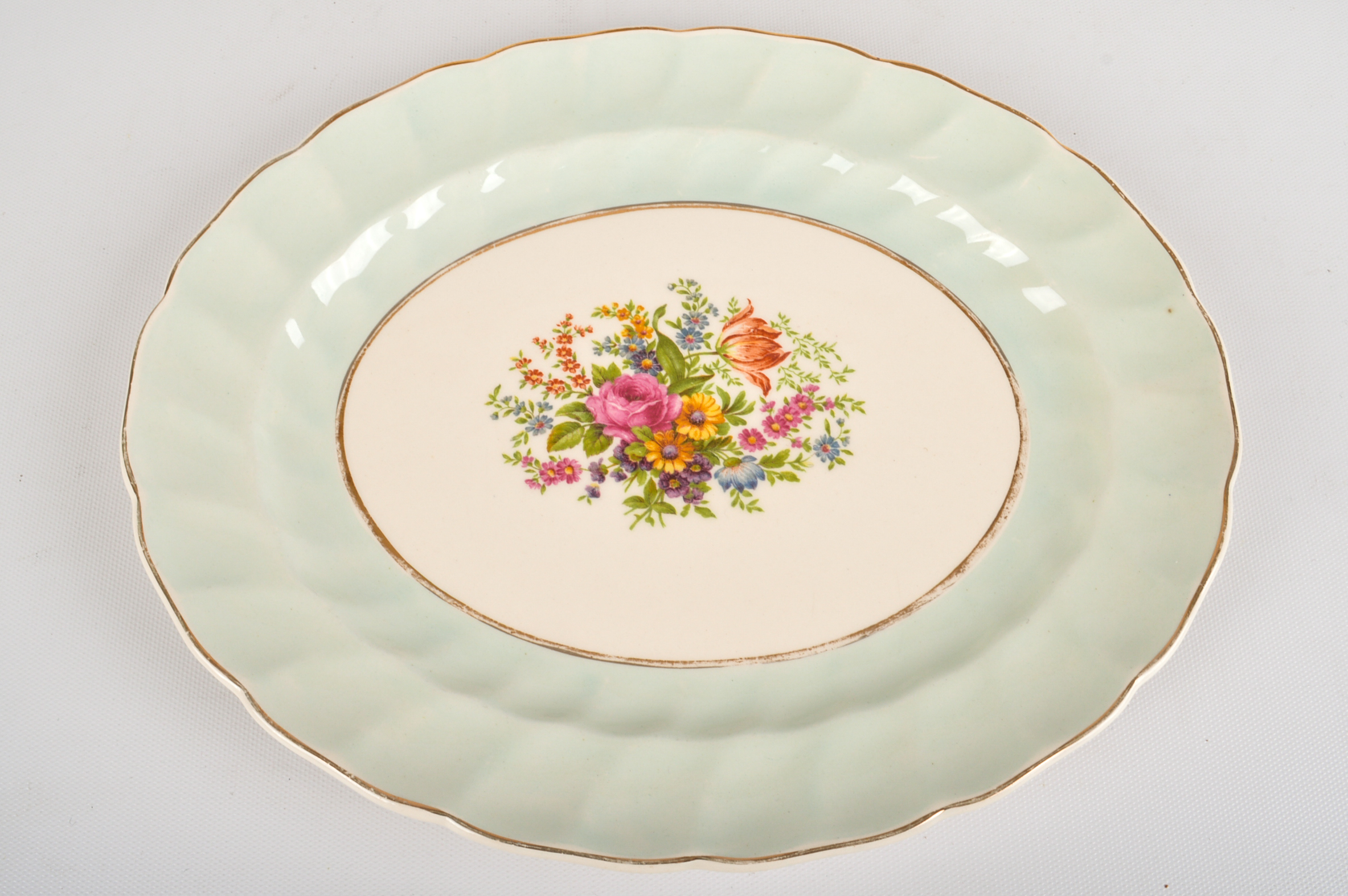 Johnson Brothers Old Chelsea China and Silver Plate Tray