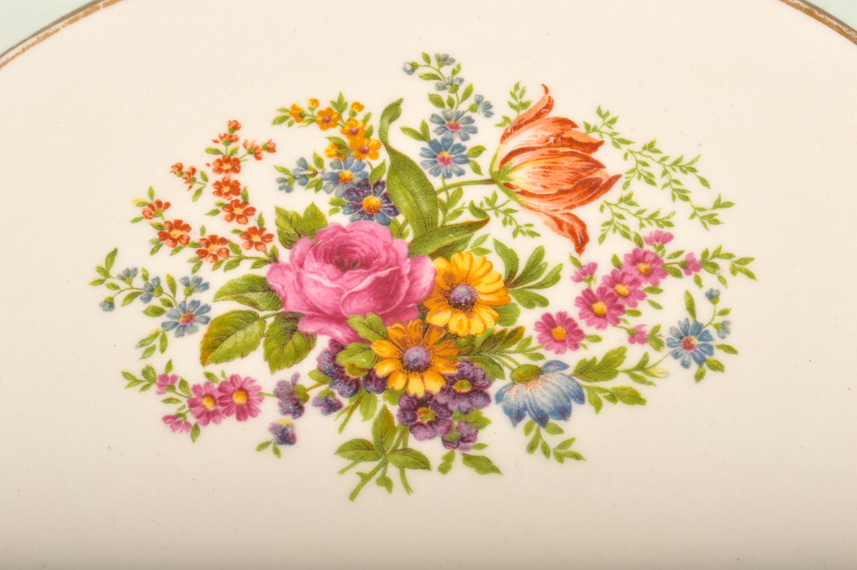 Johnson Brothers Old Chelsea China and Silver Plate Tray