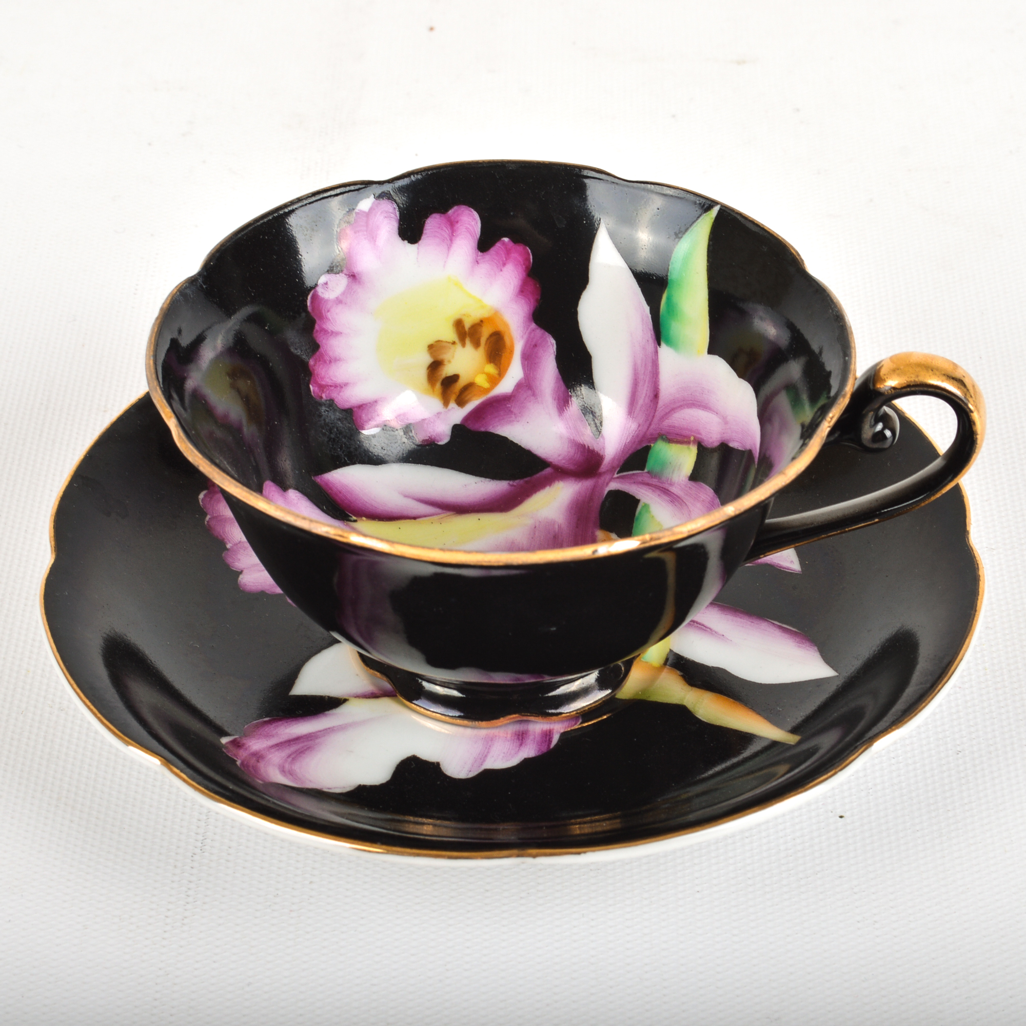 1940s Era English Fine Bone China Teacups and Saucers including Royal Albert