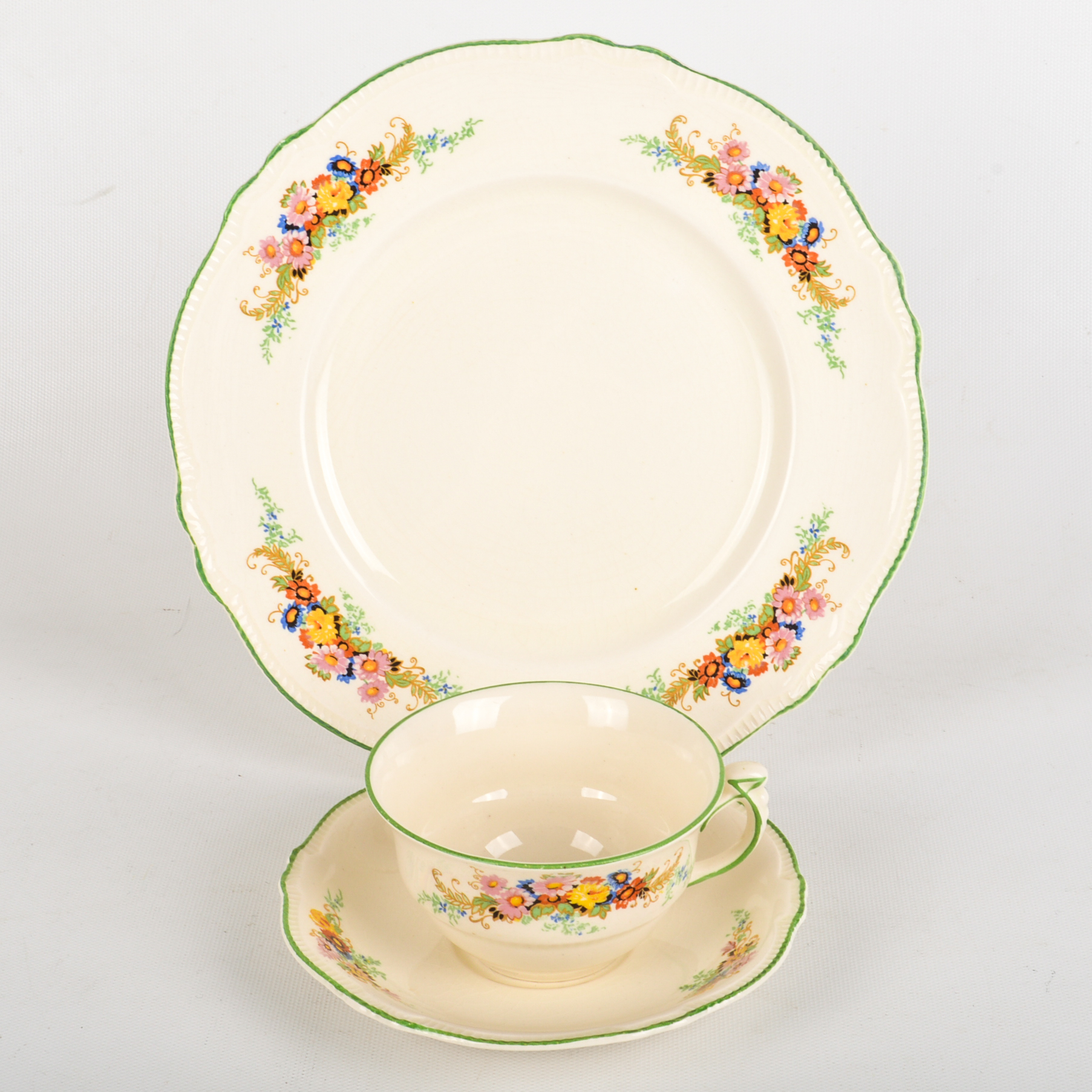 1940s Era Fine Bone China Teacups and Saucers including Aynsley