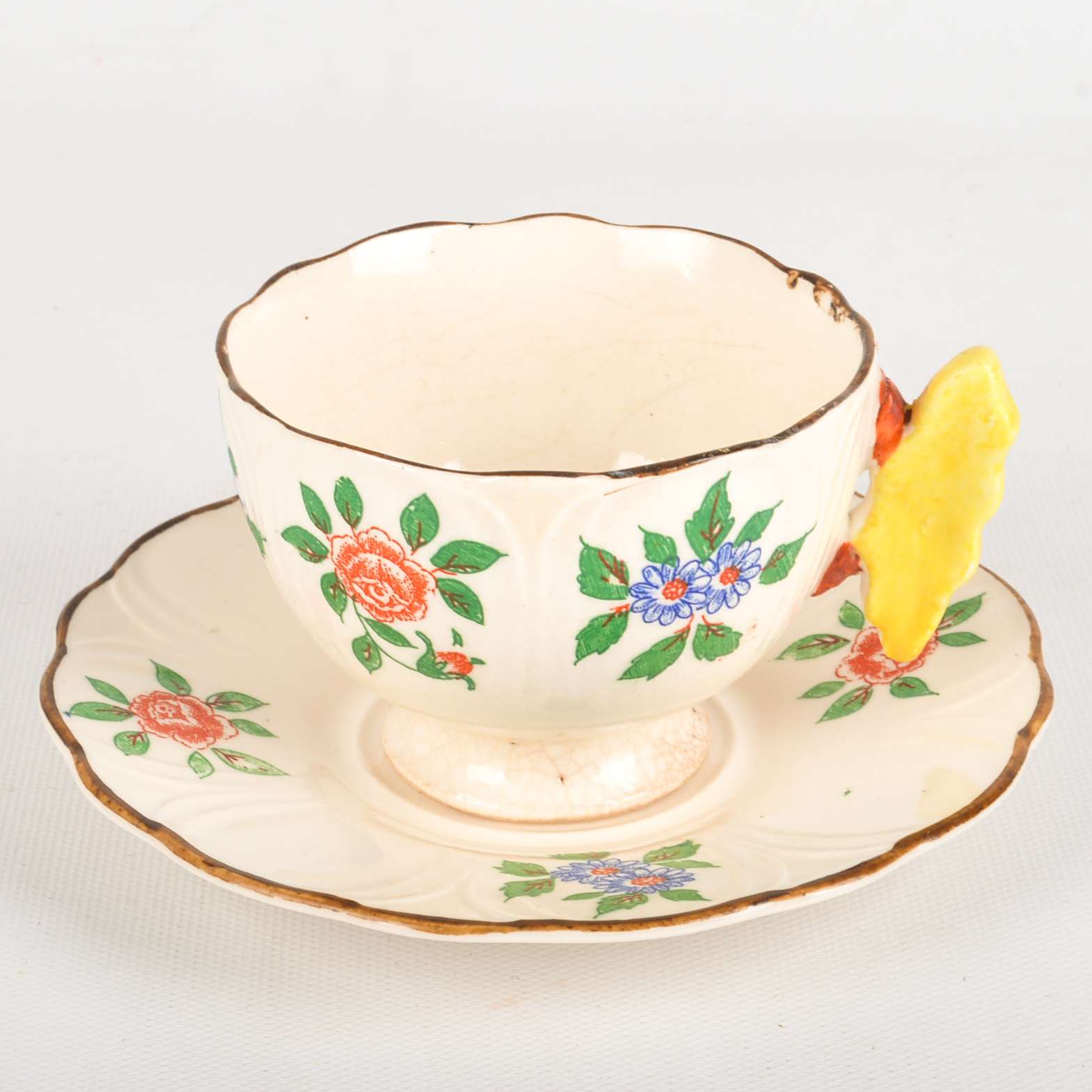 1940s Era Fine Bone China Teacups and Saucers including Aynsley