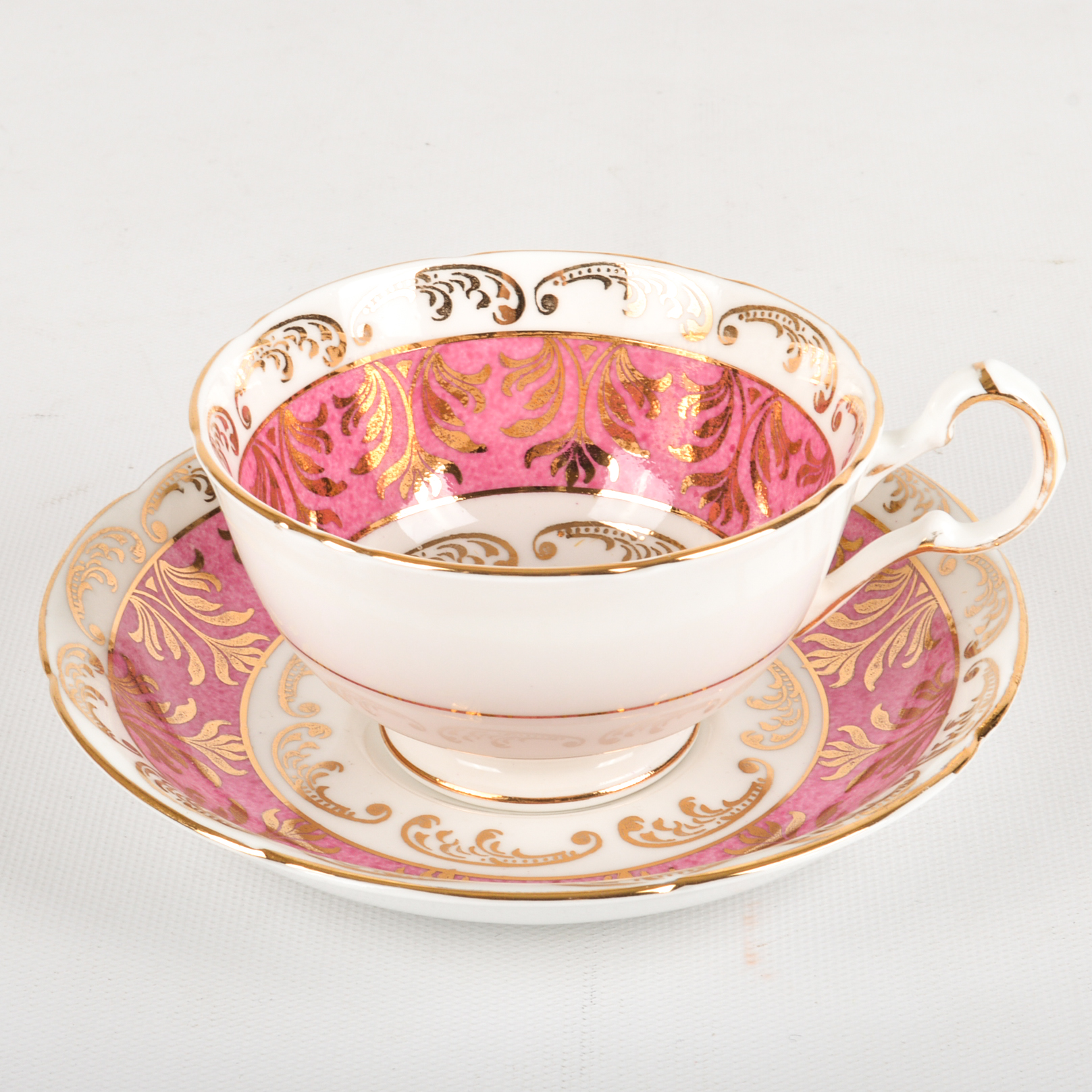 1940s Era Fine Bone China Teacups and Saucers including Aynsley