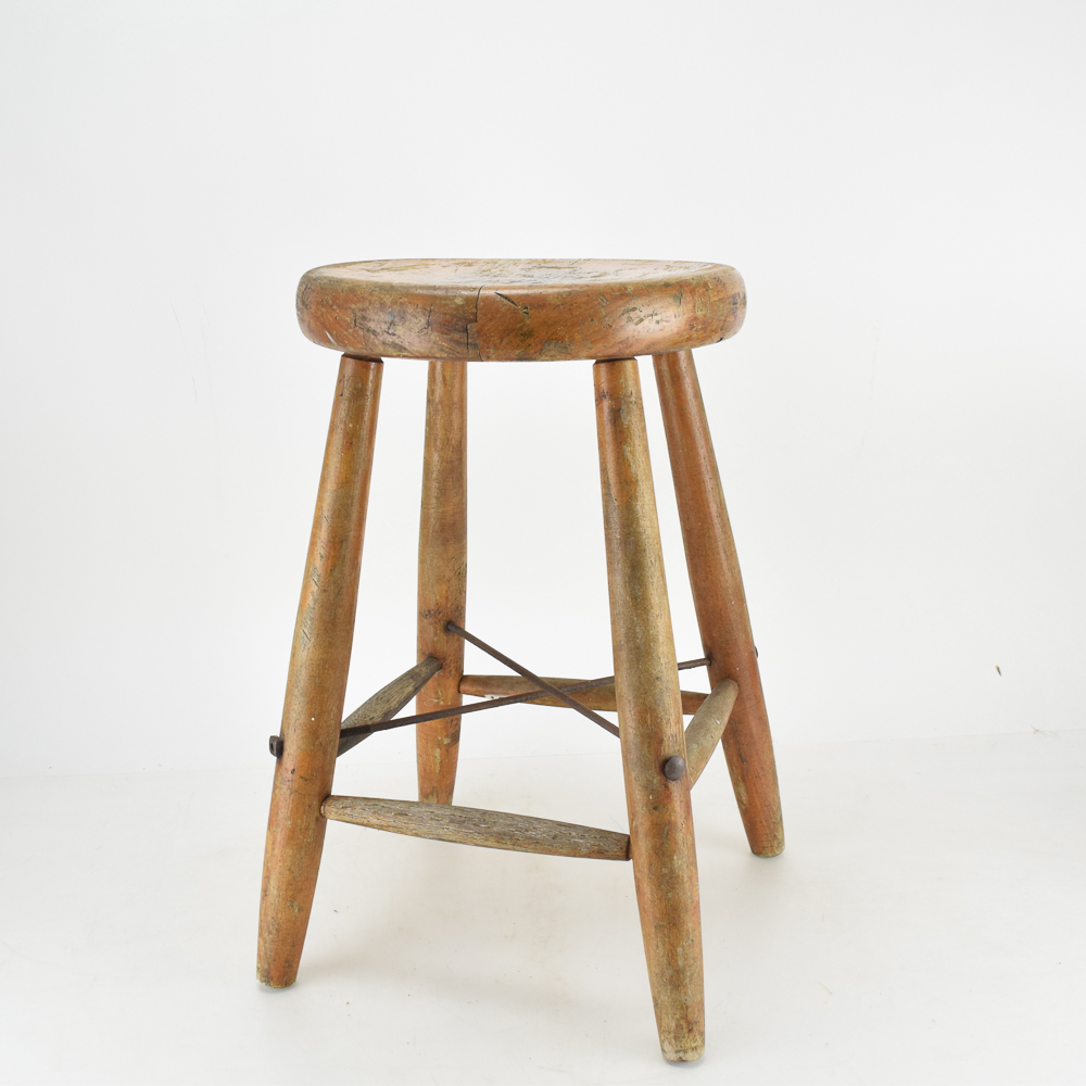 Rustic Wooden Milking Stool
