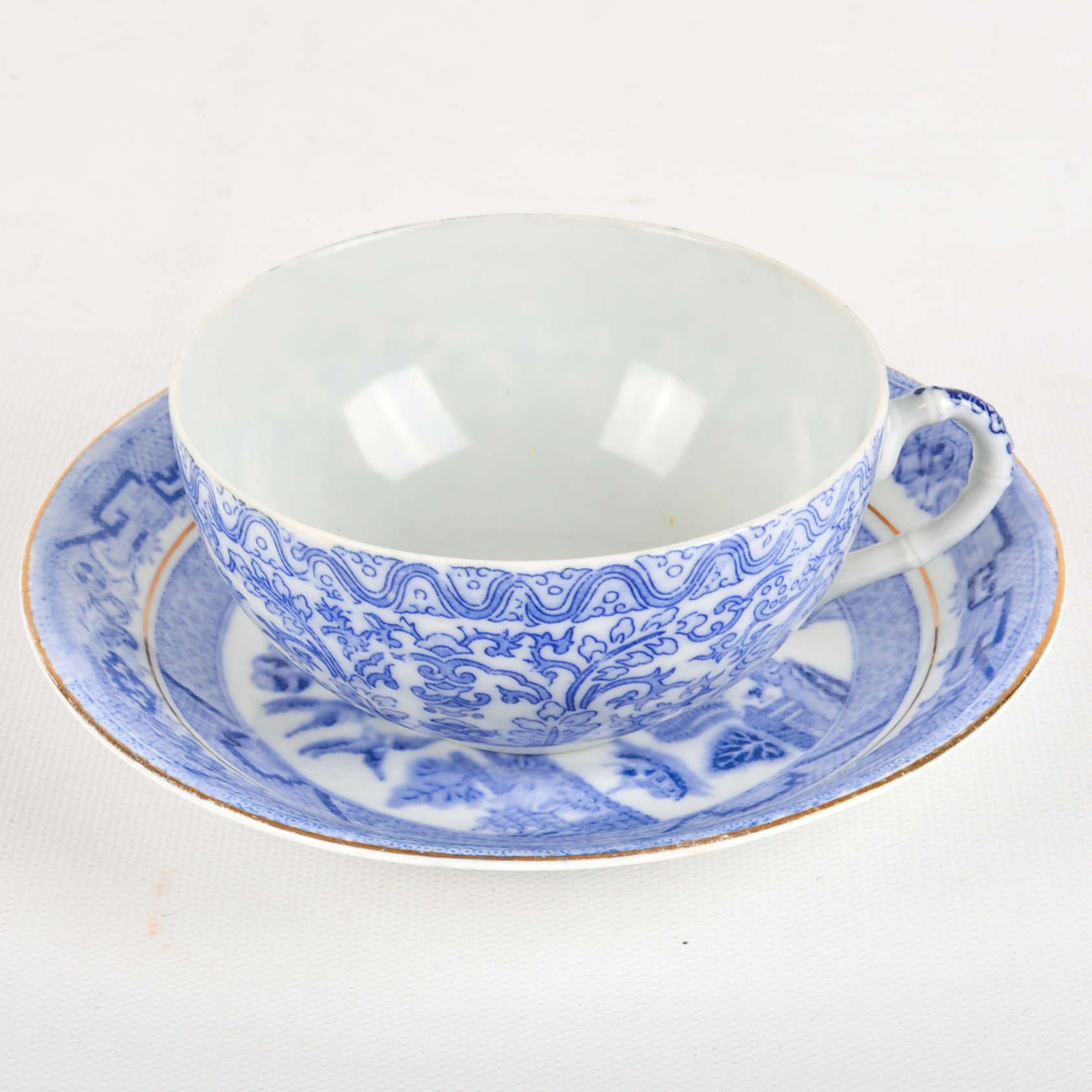 Nippon and English Hand Painted Bone China Teacups and Saucers