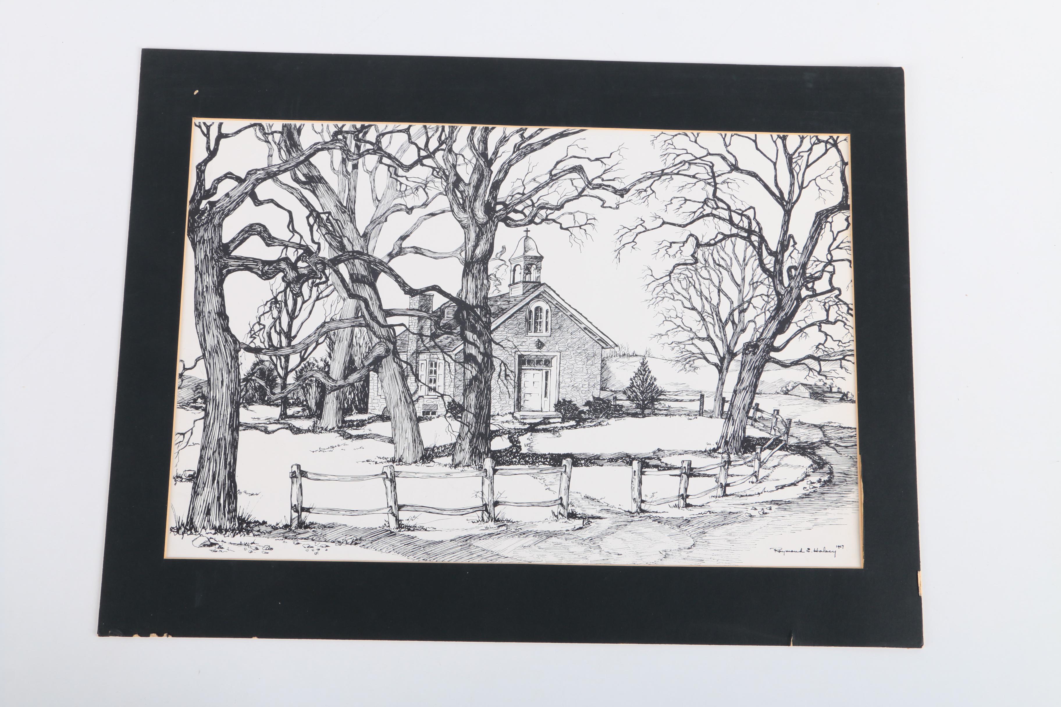 Lithographs on Paper After Raymond E. Halacy of Architecture