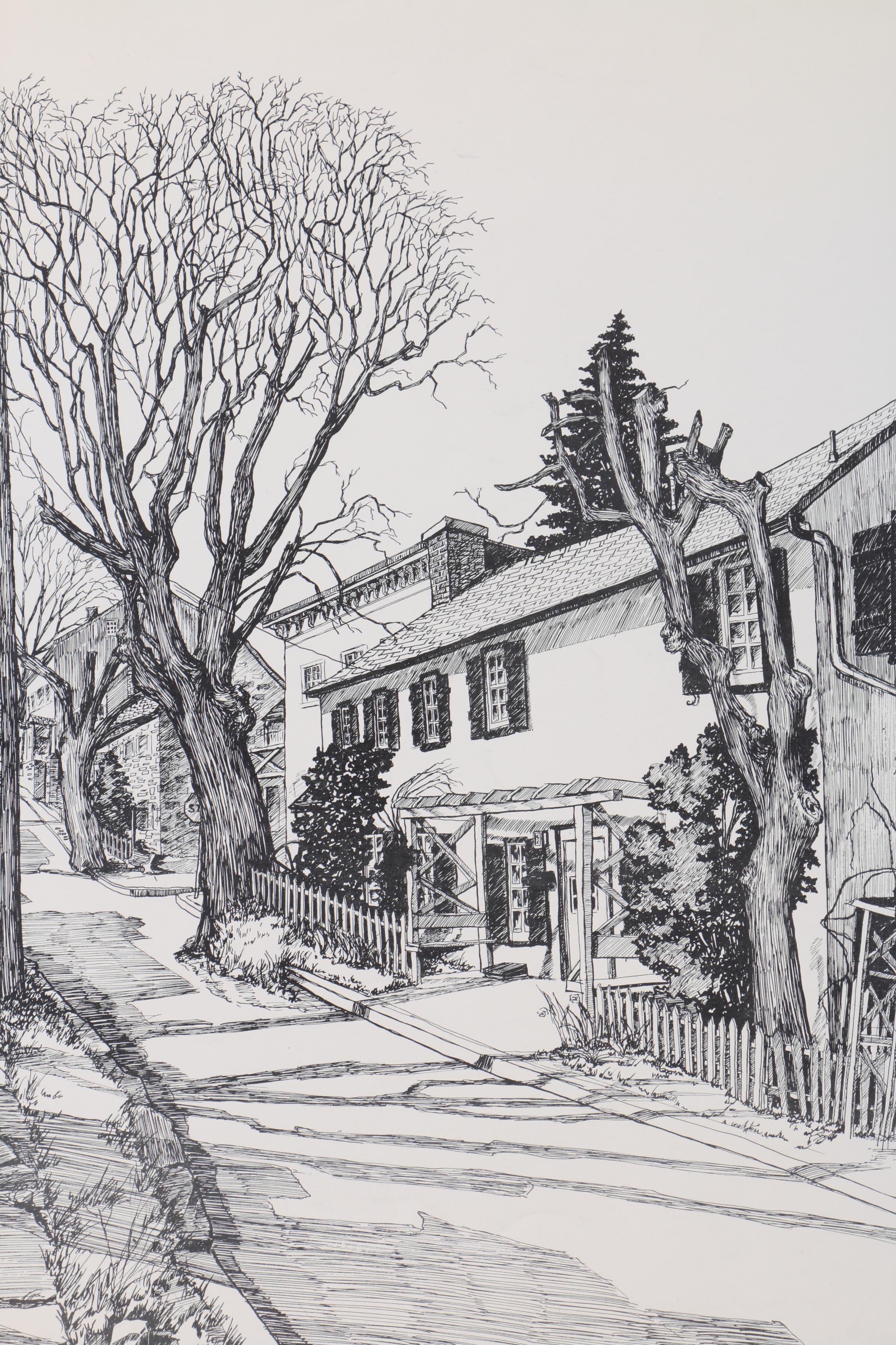 Lithographs on Paper After Raymond E. Halacy of Architecture