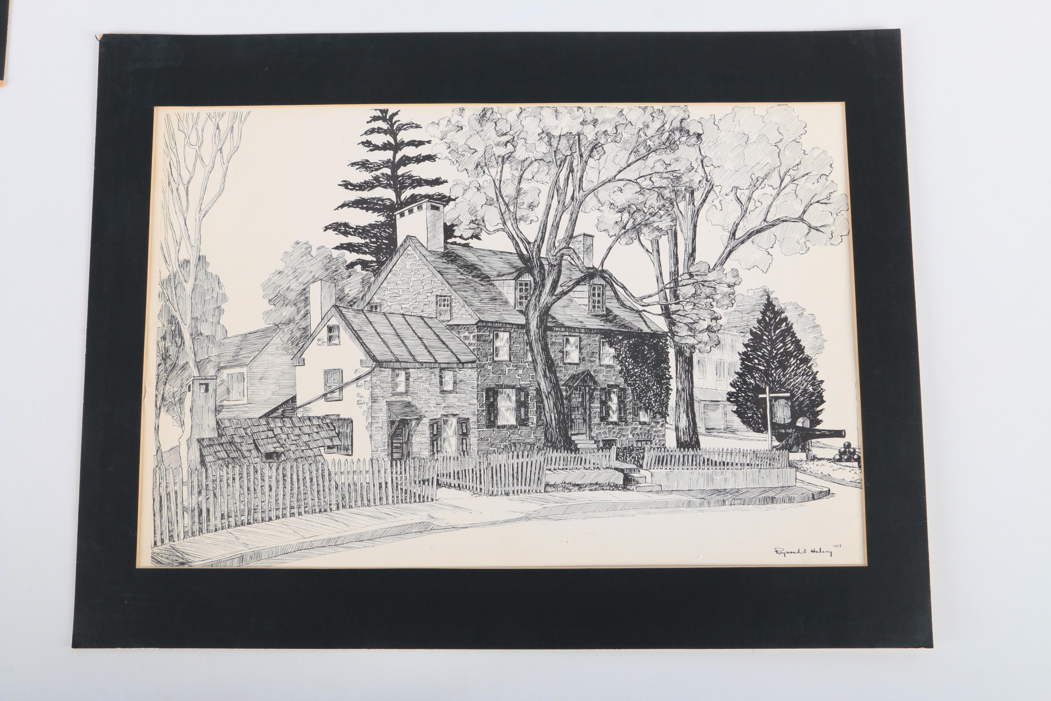 Lithographs on Paper After Raymond E. Halacy of Architecture