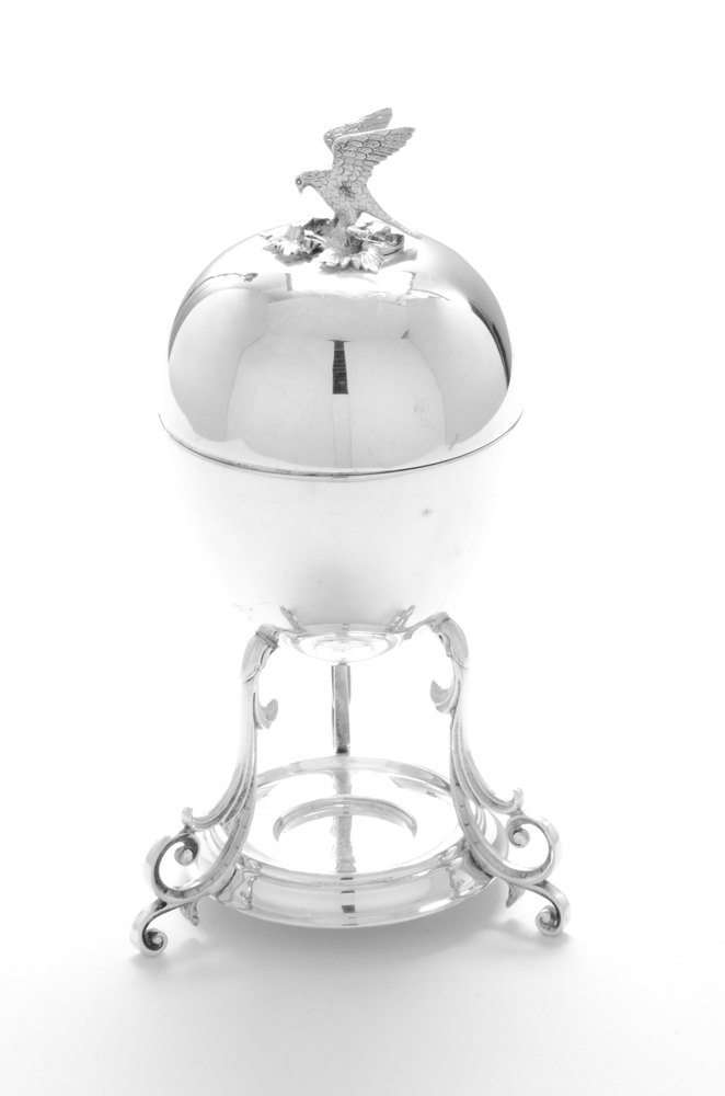 Silver Plate Egg Coddler with Pairpoint Burner Assembly
