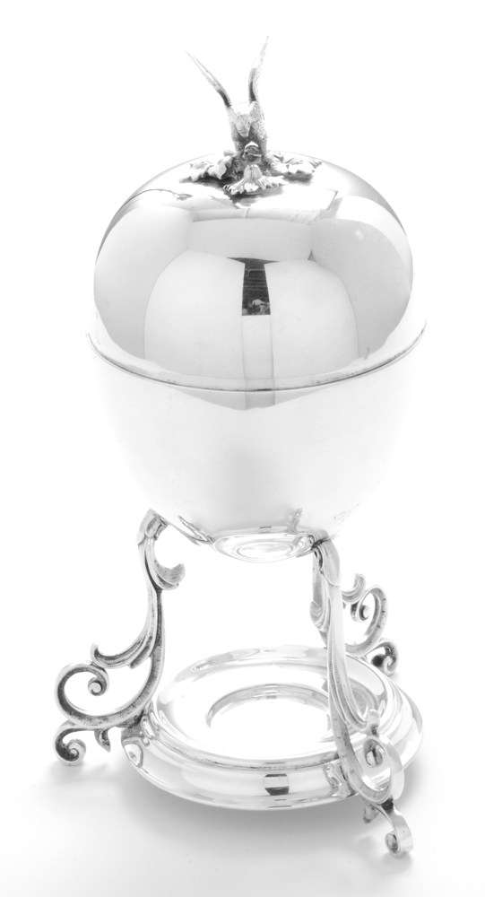 Silver Plate Egg Coddler with Pairpoint Burner Assembly