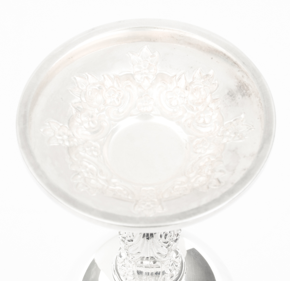 International Silver Co. "Du Barry" Chased Silver Plate Water Goblets