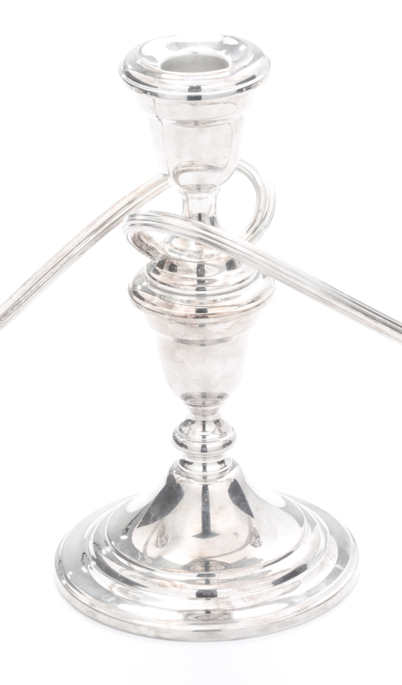 Gorham Weighted Sterling Candelabrum and Candleholders